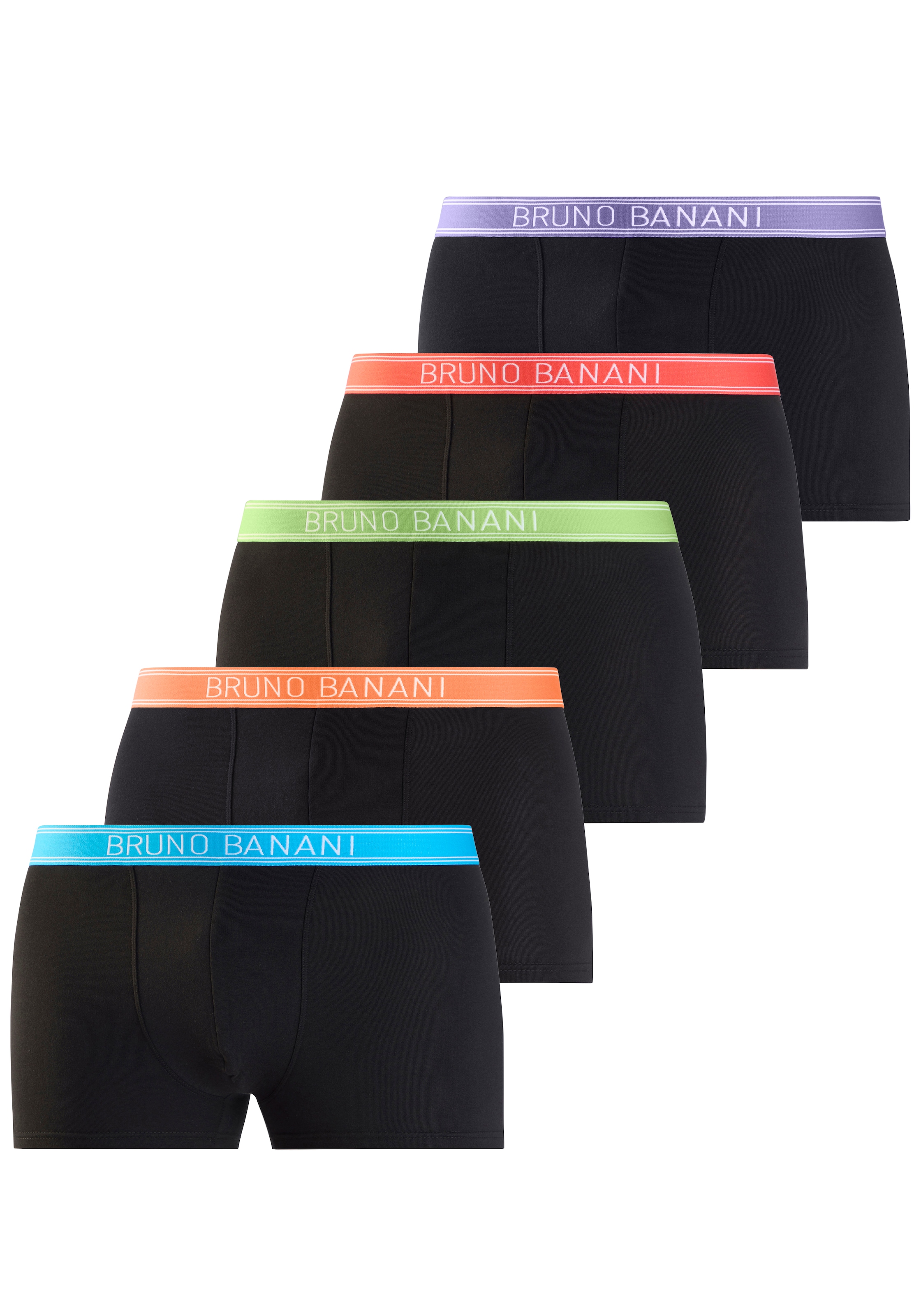 Bruno Banani Boxer »Boxershorts für Herren« Packung, 5 Stk. mit schmalen Streifen und Logoschriftzug im Bund