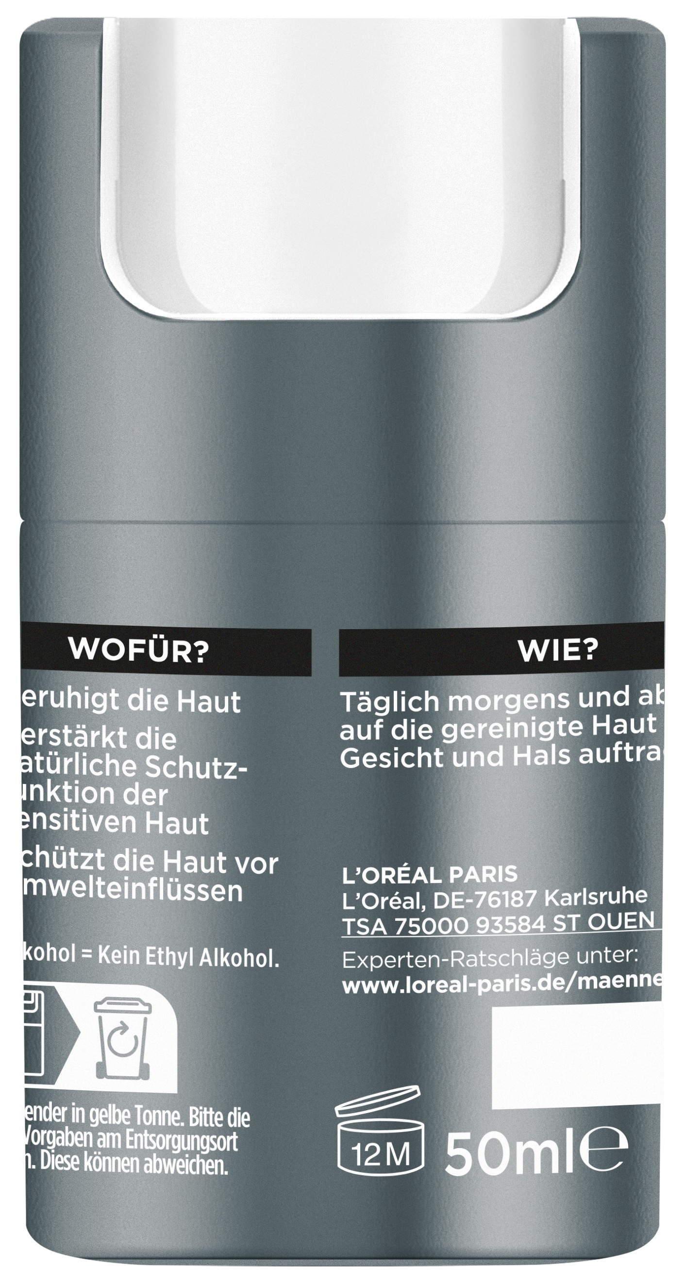 L'ORÉAL PARIS MEN EXPERT Gesichtsgel »Magnesium Defense Pflege« für emfpindliche Haut, mit Hyaluronsäure, feuchtigkeitsspendend