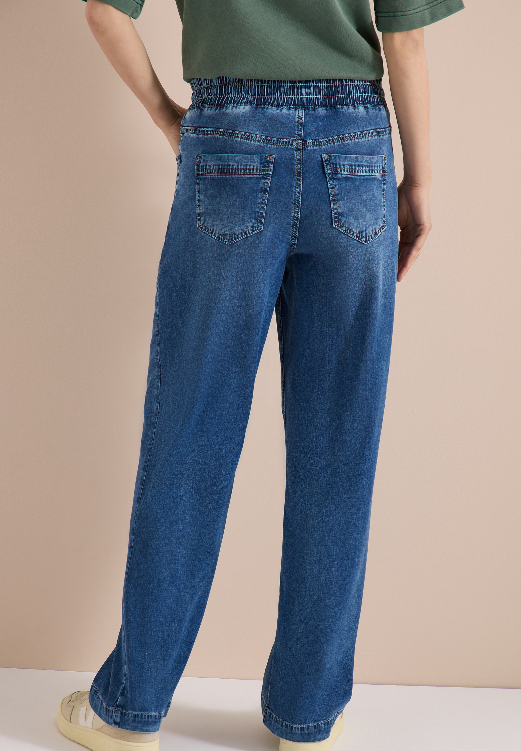 Cecil Loose-fit-Jeans »Style Neele« mit elastischem Bund und Kordelzug