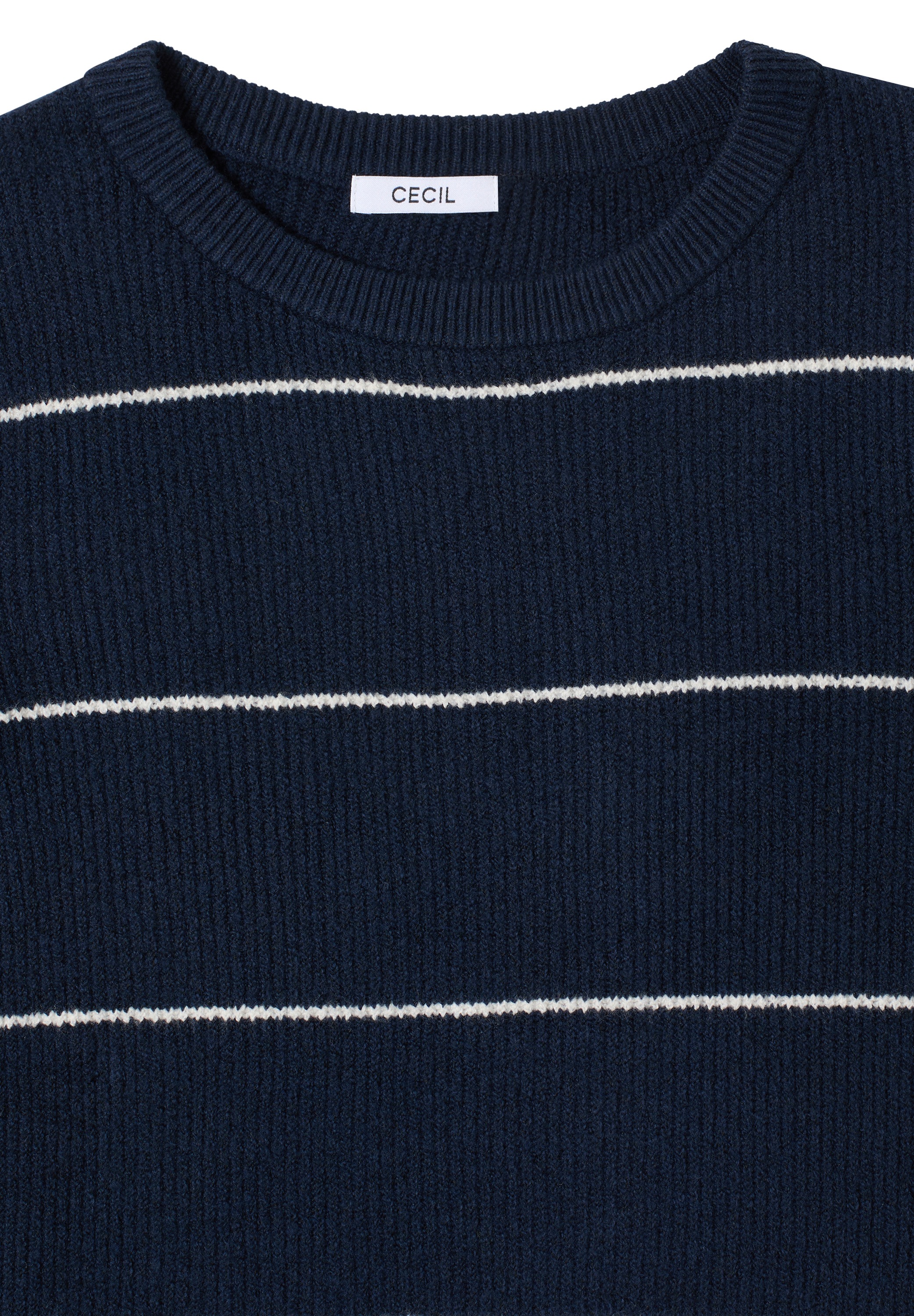 Cecil Rundhalspullover Pflegeleichter Materialmix