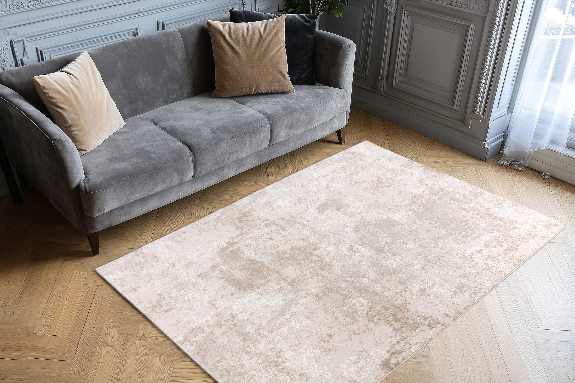 Kayoom Teppich »Stage 725« rechteckig 11 mm Höhe weicher Kurzflor, Struktur, Wohnzimmer