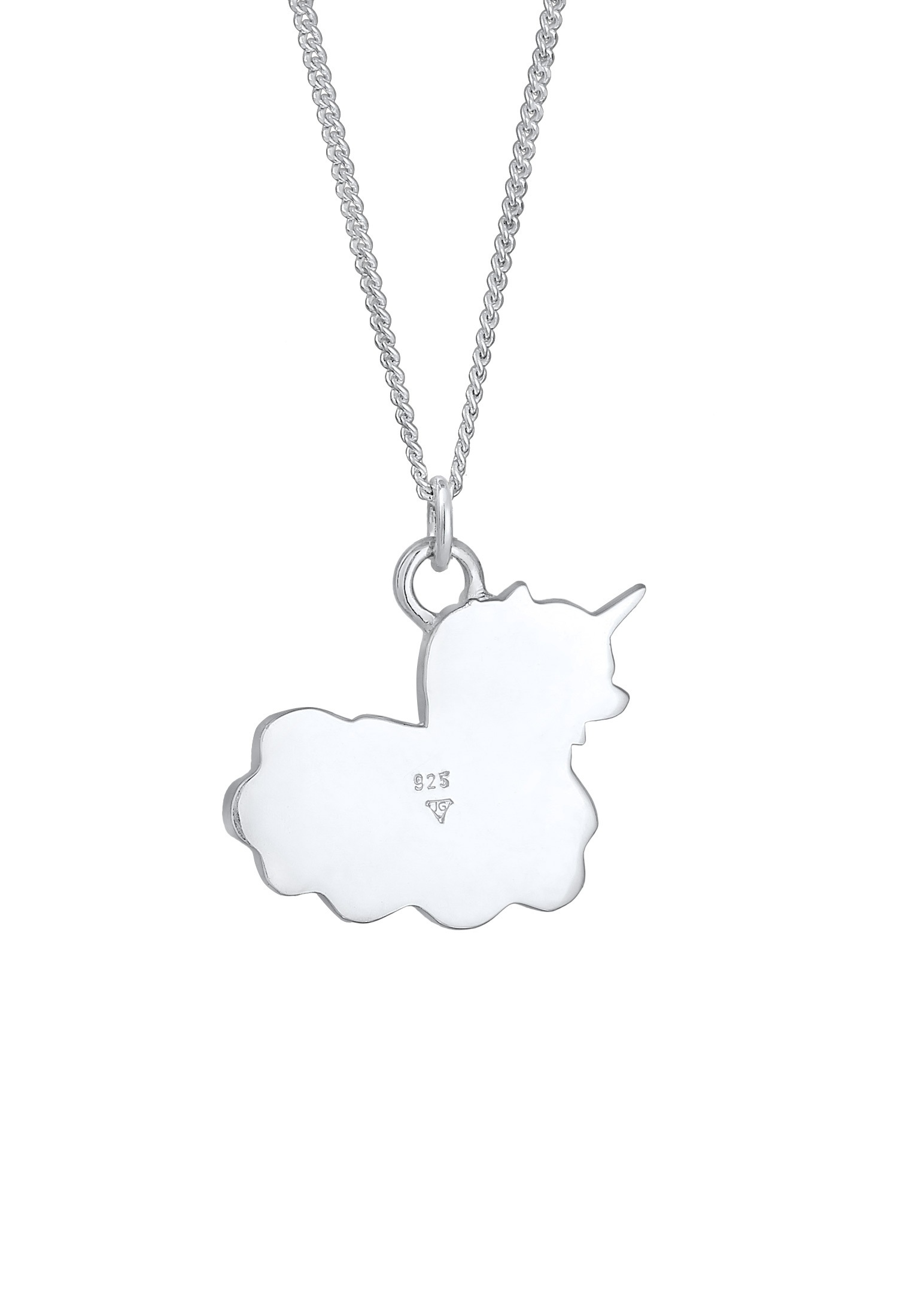 Elli Silberkette »Halskette Kinder Einhorn Wolke Emaille 925 Silber«