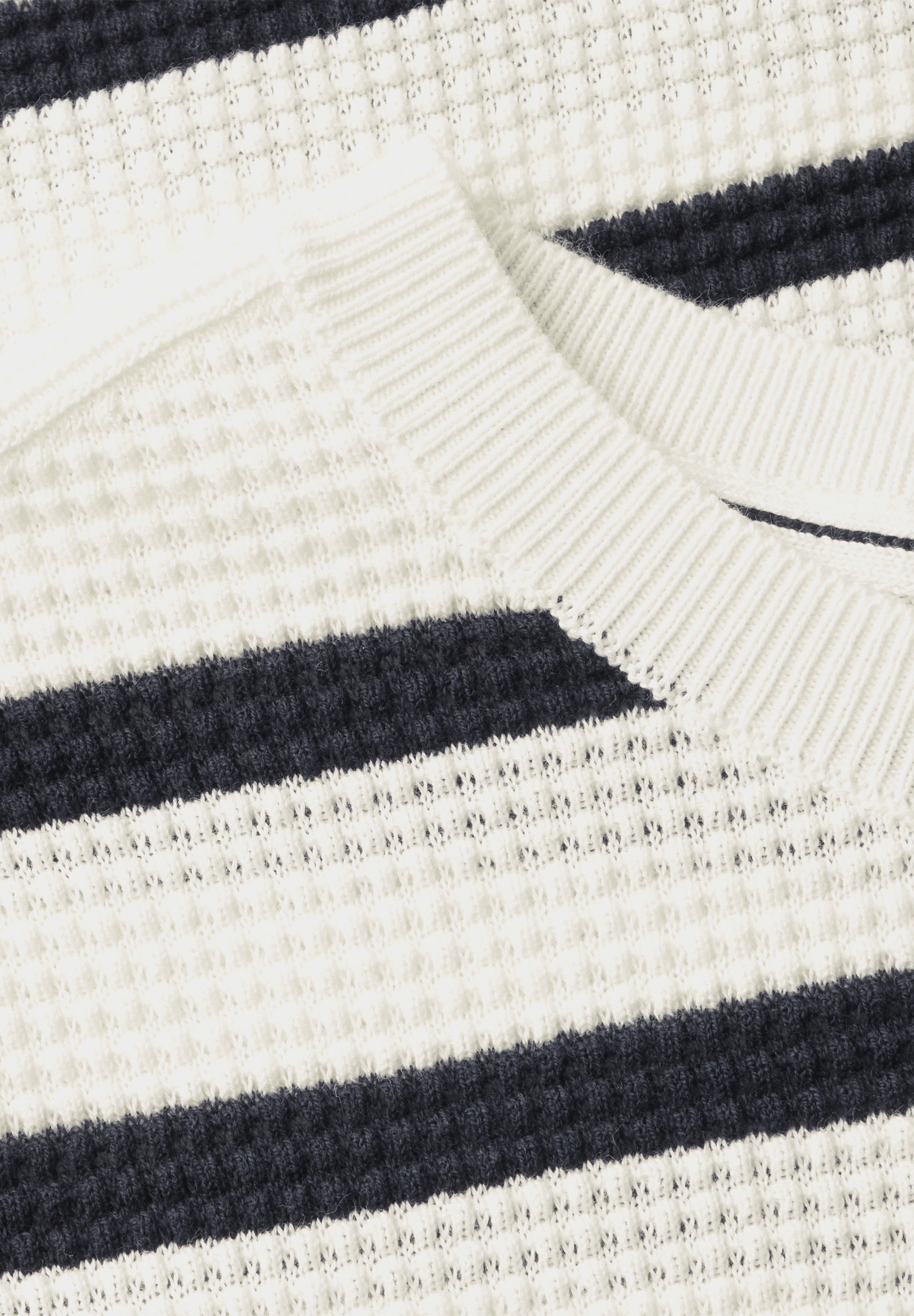 Cecil Kurzarmpullover, mit Streifen und in Struktur-Optik