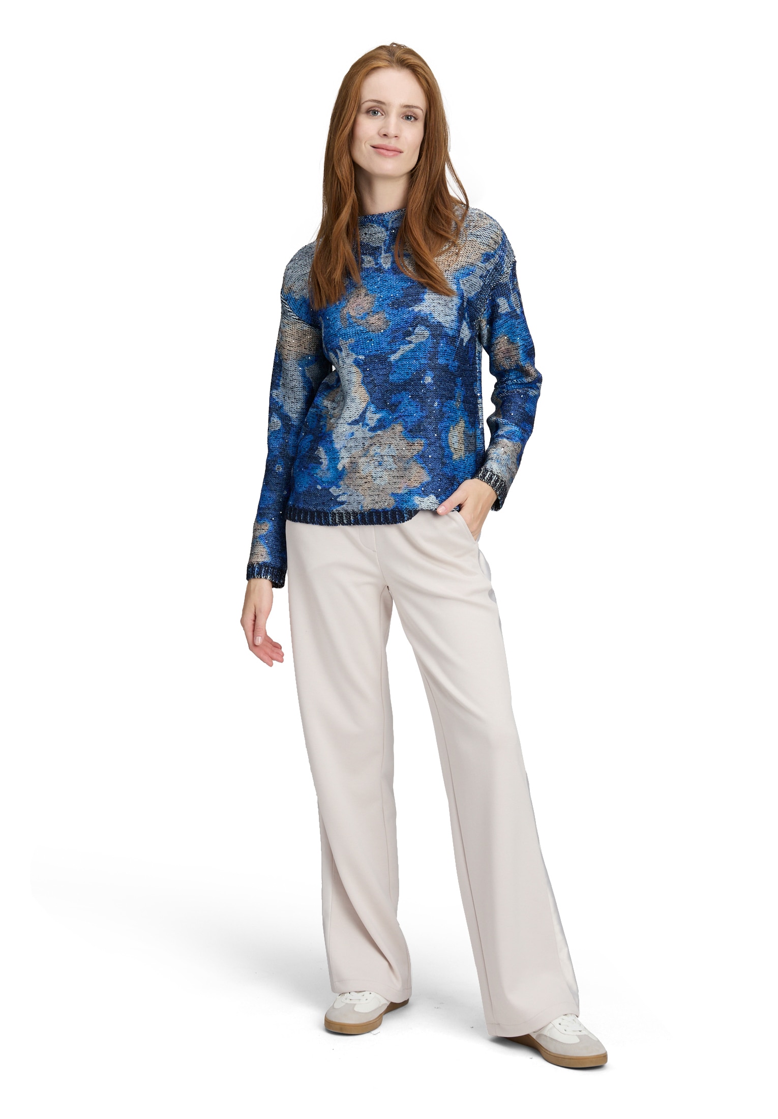 Betty Barclay Rundhalspullover »Grobstrick-Pullover mit Print«