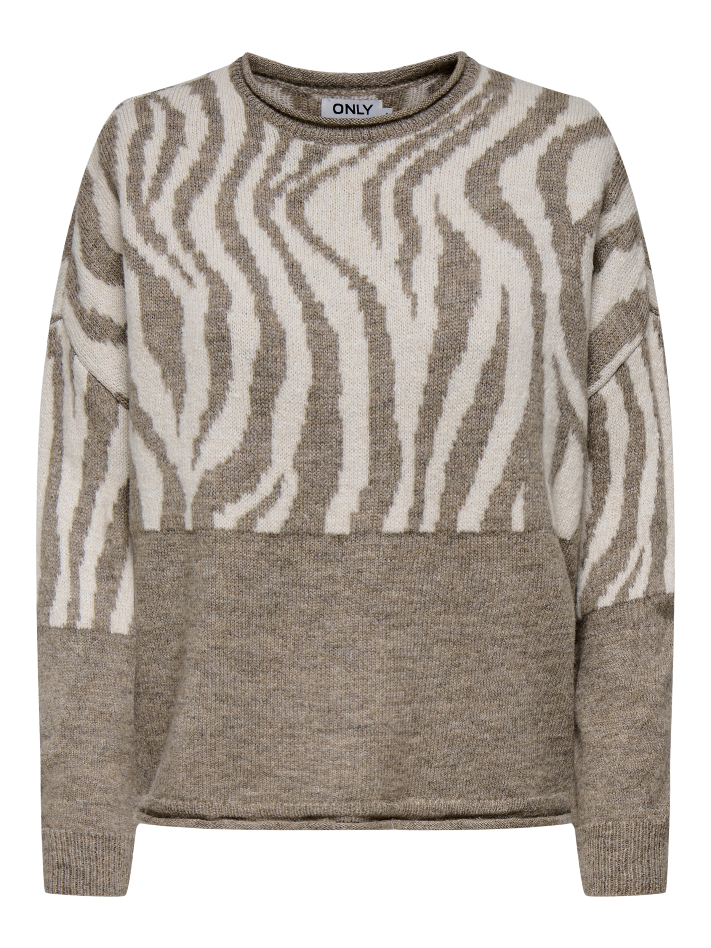 ONLY Rundhalspullover »ONLJADE ANIMAL LS O-NECK NOOS KNT«