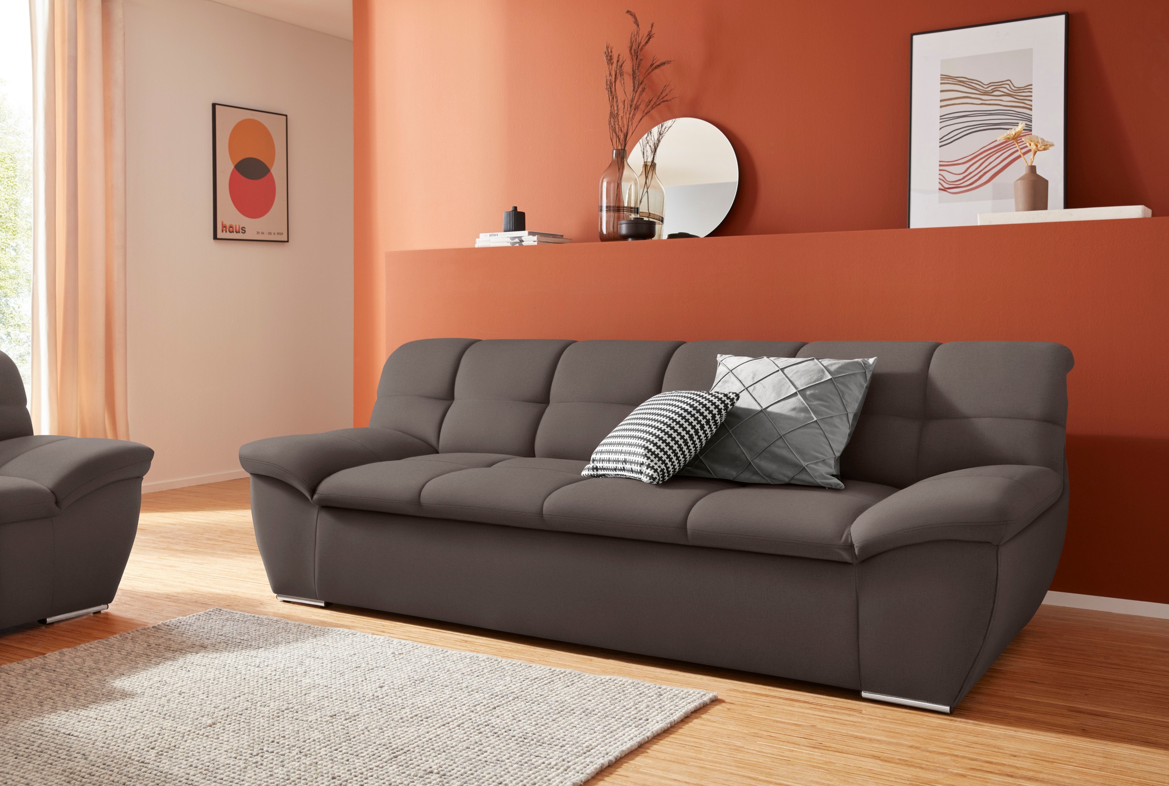 DOMO collection 3-Sitzer »Lagoa, moderne Sitzheftung, bequem und komfortabel« frei im Raum stellbar, in großer Farbauswahl