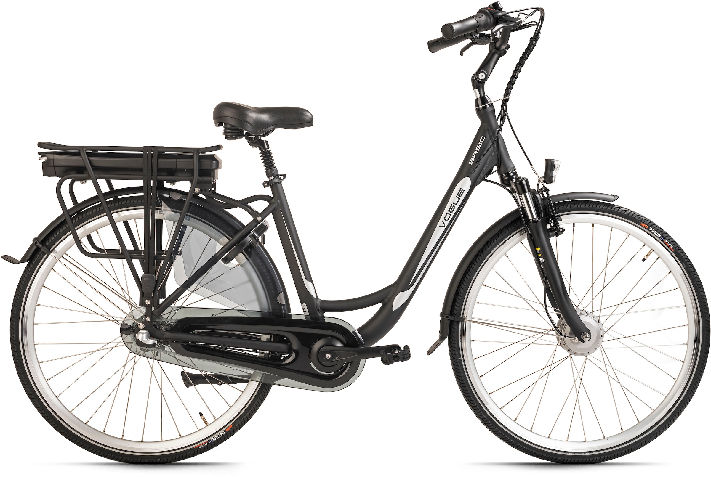 VOGUE BIKE E-Bike »Basic«, 3 Gang, Shimano, Nexus, Frontmotor 250 W, Pedelec, Elektrofahrrad für Damen u. Herren, Cityrad