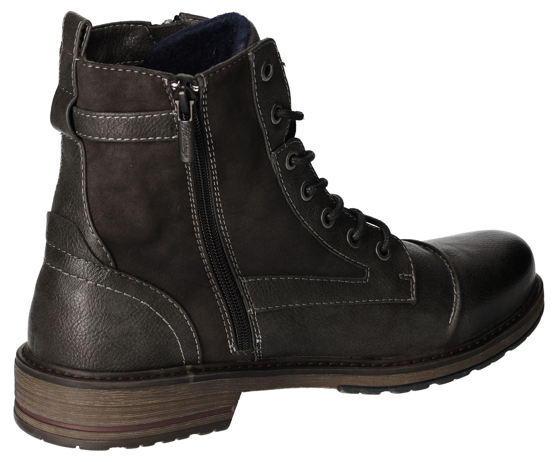 Mustang Shoes Schnürboots, Herbstschuh, Schnürstiefel mit praktischer Anziehlasche