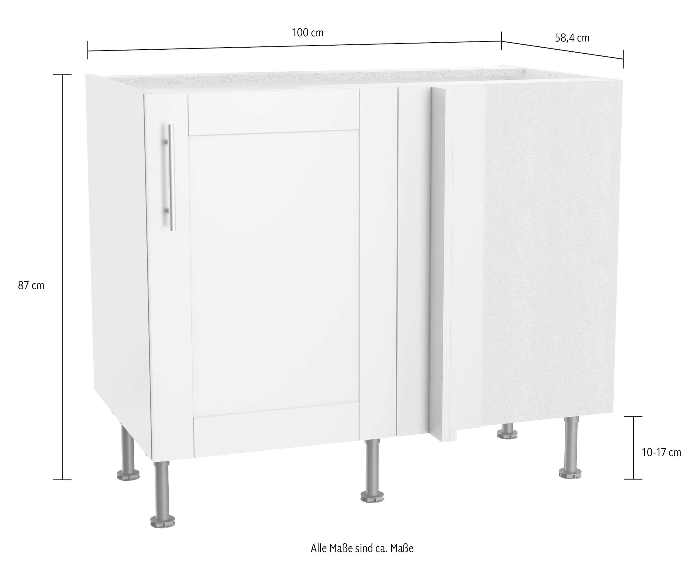 OPTIFIT Eckunterschrank »Ahus«, Breite 100 x 65 cm