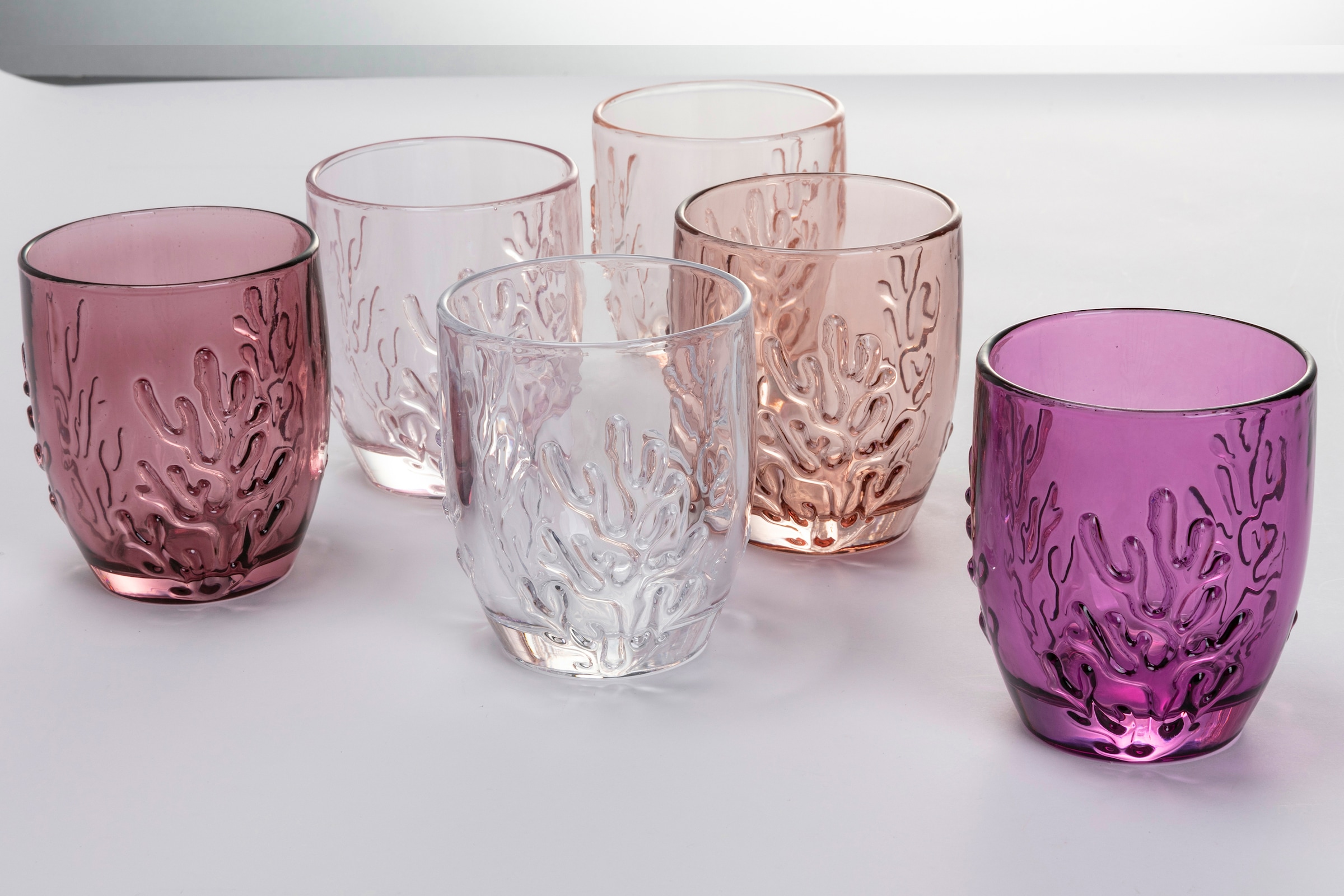 Villa d'Este Gläser-Set »Coral Provence«, (Set, 6 tlg.), Wassergläser-Set, 6-teilig, Inhalt 340 ml