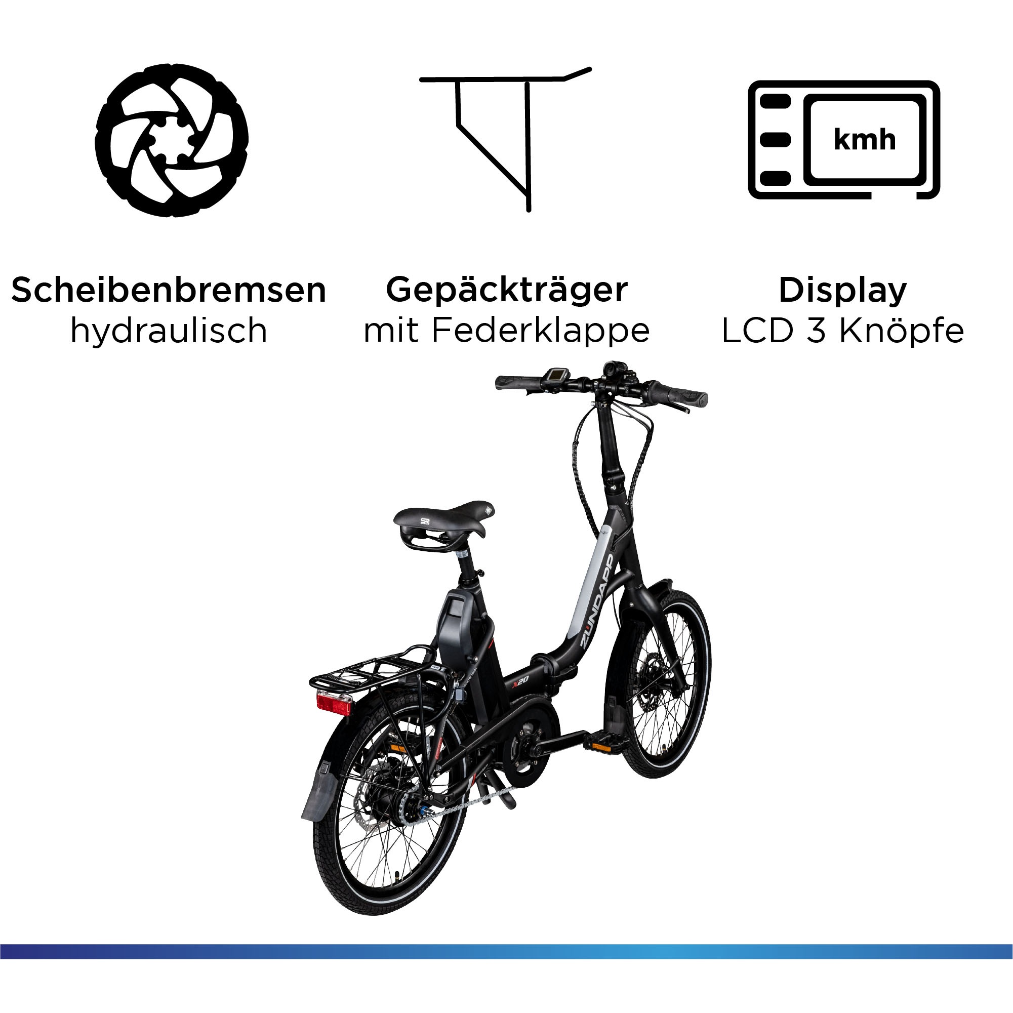 Zündapp E-Bike »X20«, 7 Gang, Shimano, Nexus, Mittelmotor 250 W, Pedelec, Elektrofahrrad für Damen u. Herren