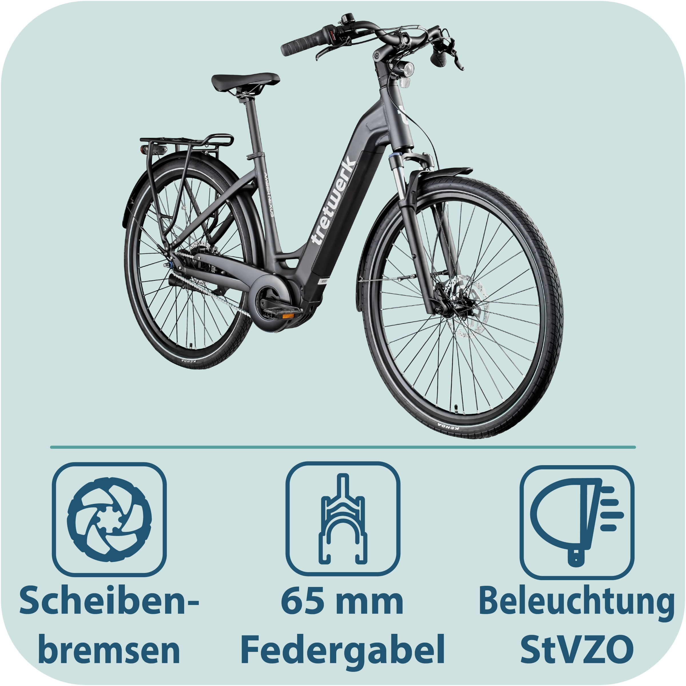 Tretwerk »Amber Nexus« 8 Gang Nabenschaltung Mittelmotor 250 W Tretwerk Amber Nexus E Bike Damen 28 Zoll Elektrofahrrad 155 - 185cm