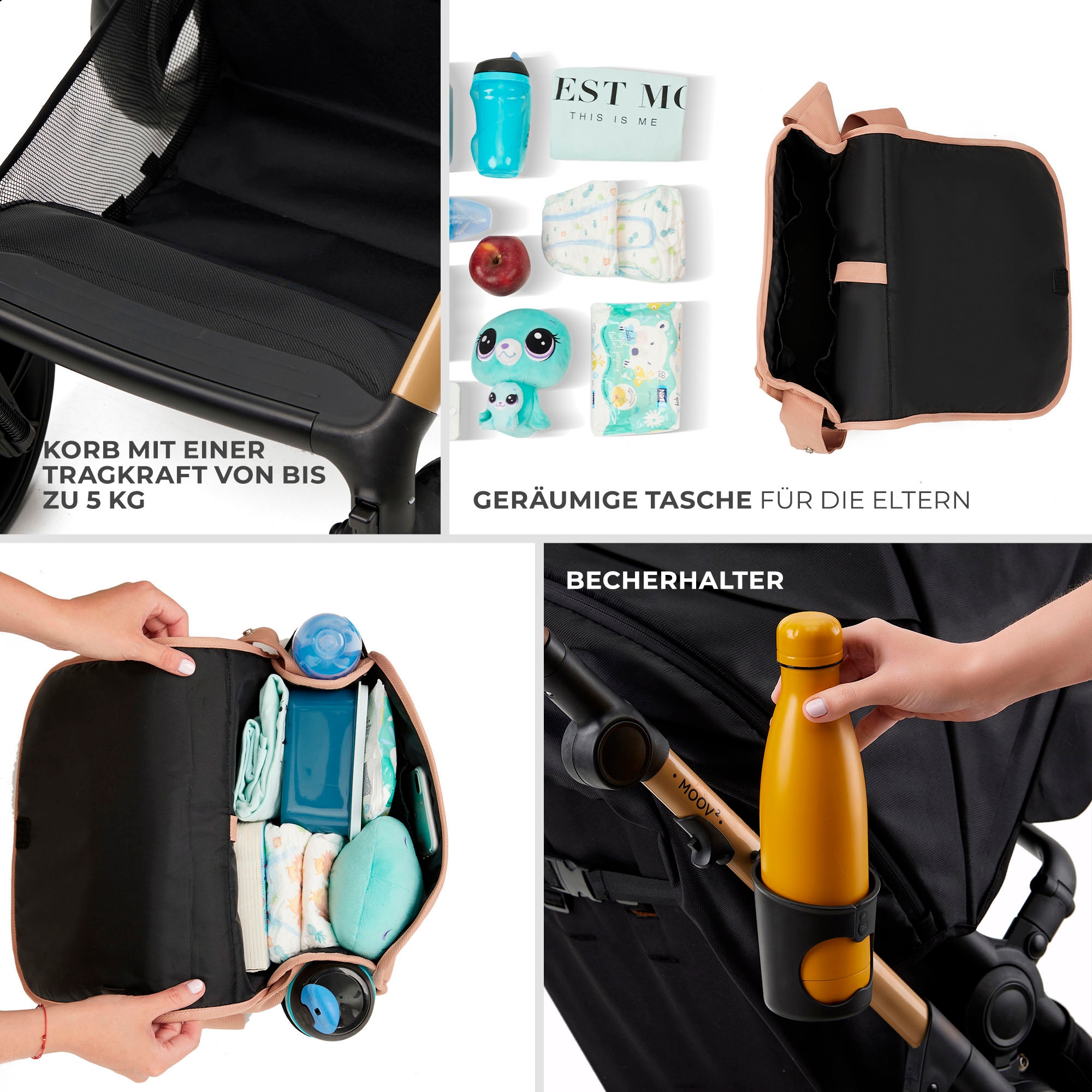 Kinderkraft Kombi-Kinderwagen »MOOV 2 4in1 AIR«, 27 kg, mit Luftreifen