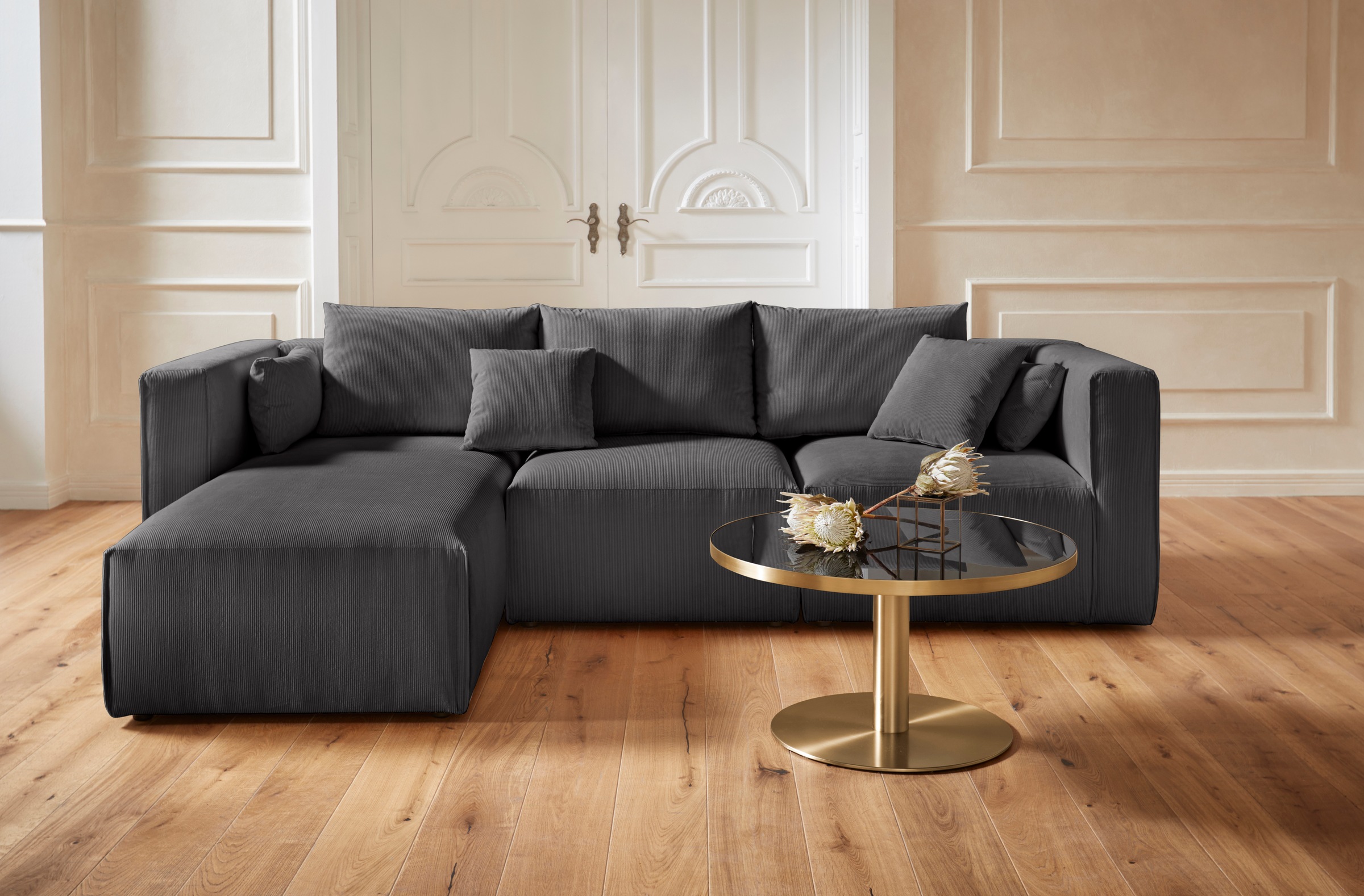 Guido Maria Kretschmer Home&Living Ecksofa »Comfine L-Form«, zusammengesetzt aus Modulen, 3 Bezugsqualitäten und viele Farben