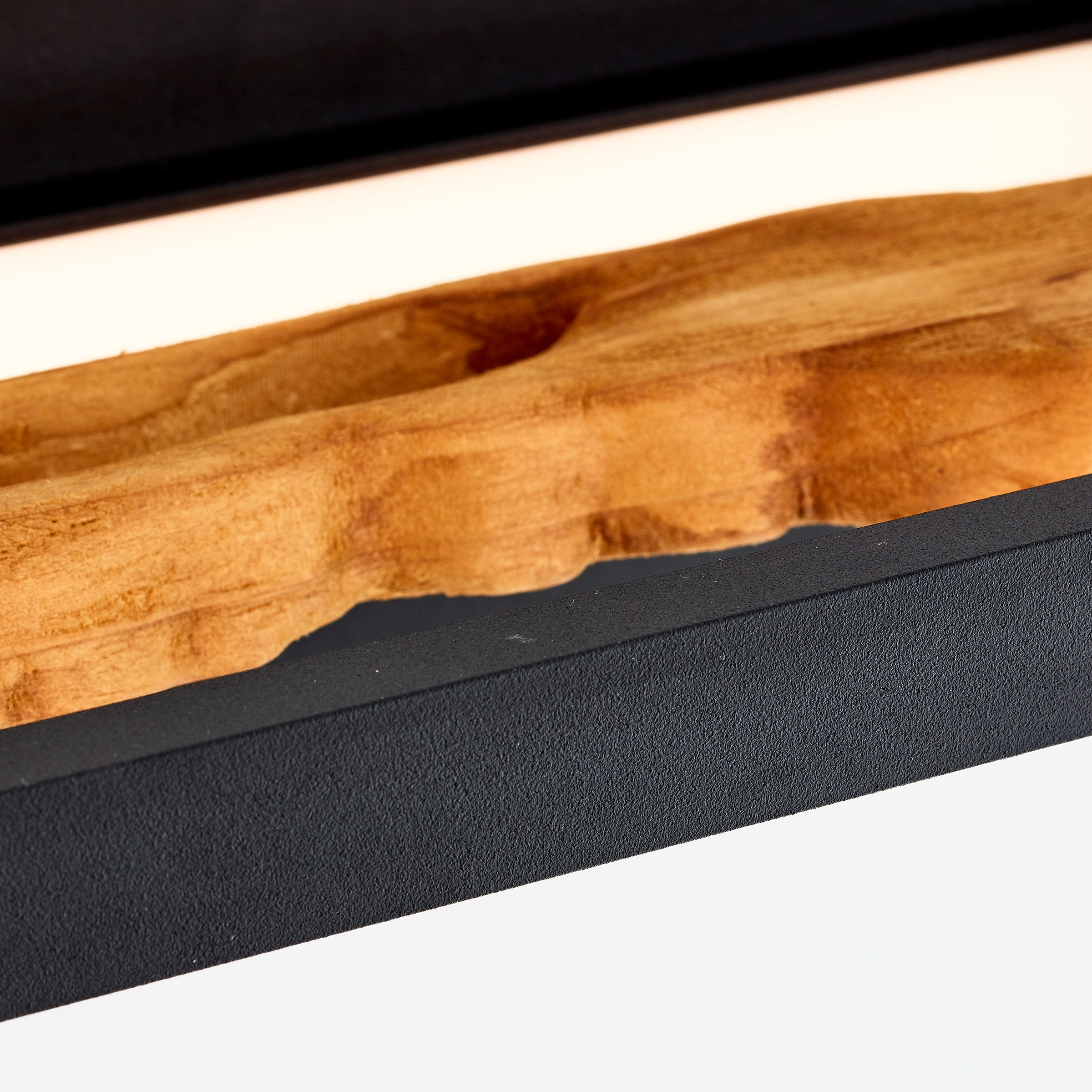 Brilliant LED Wandleuchte »Chaumont«, Breite 35 cm, 930 lm, Aluminium/Metall/Holz, schwarz/holz