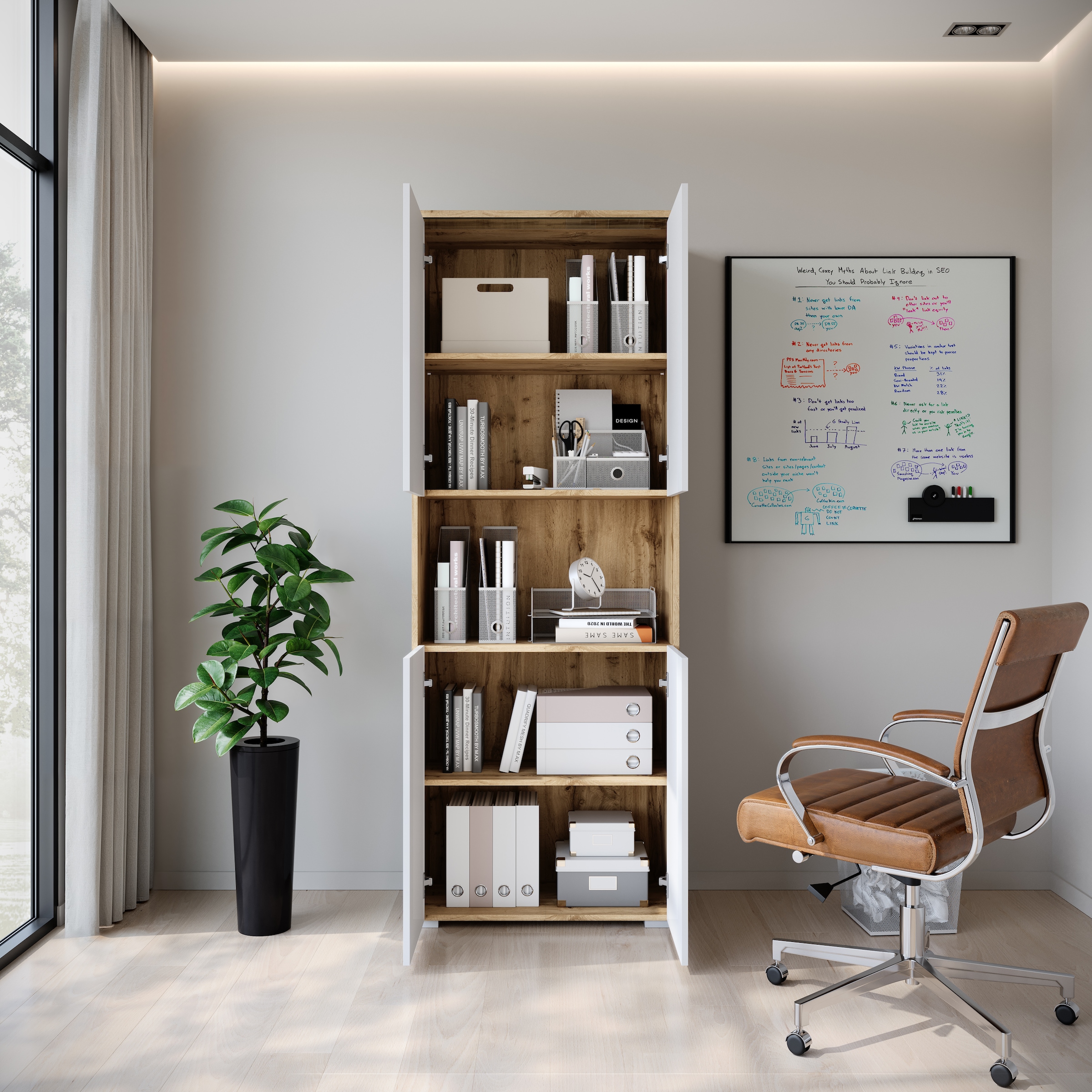 INOSIGN Aktenschrank »Vera, Mehrzweckschrank mit LED-Beleuchtung« Praktischer Stauraum mit höhenverstellbaren Ablageböden, H. 182 cm