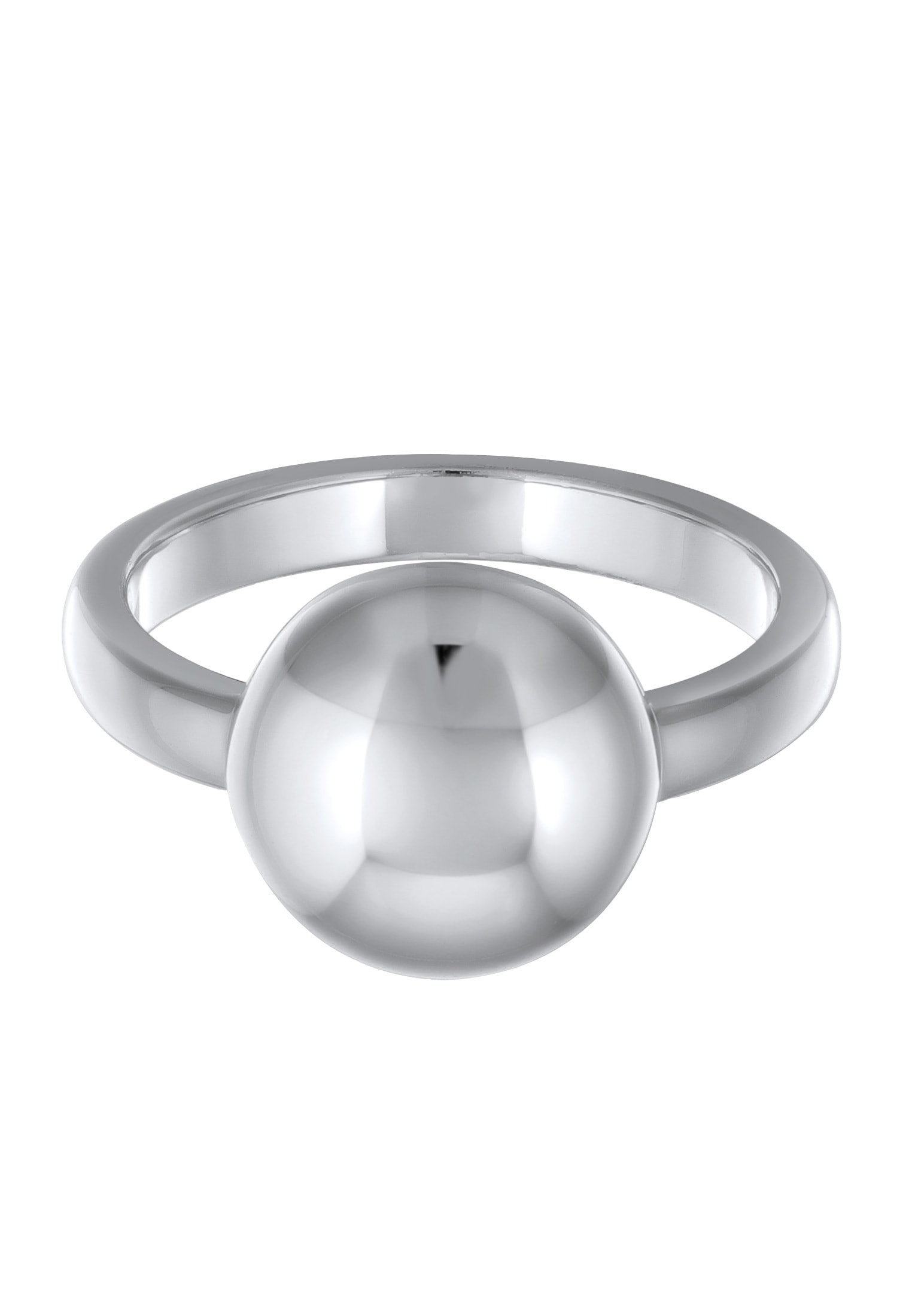Elli Silberring »Ring Kugel Rund Chunky Silberfarben«