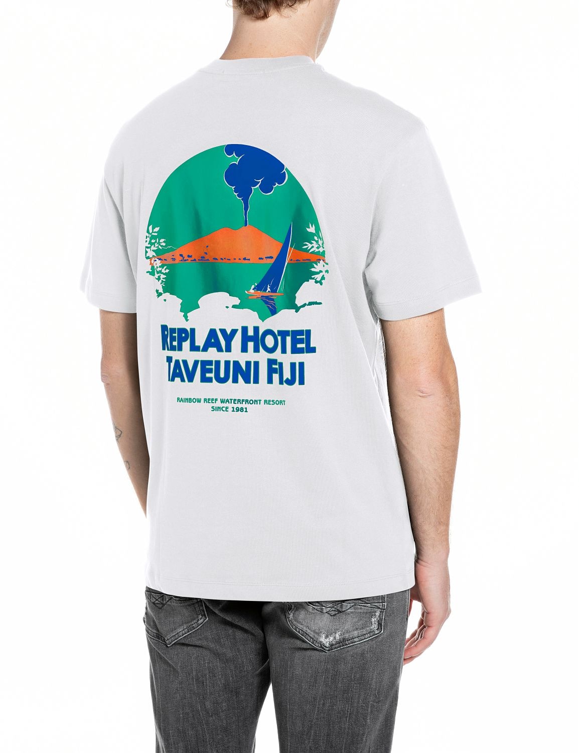 Replay T-Shirt mit bedrucktem Rücken, Print