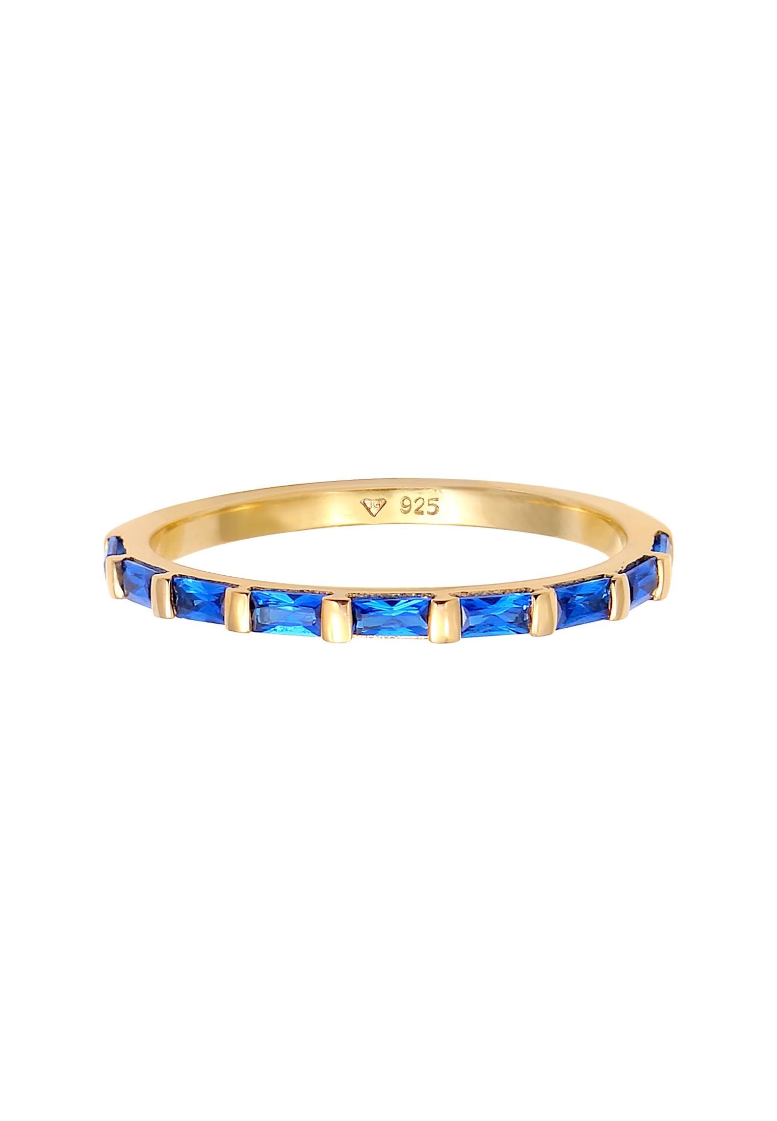 Elli Premium Silberring »Ring Bandring Rechteck Saphir Blau 925 Silber«
