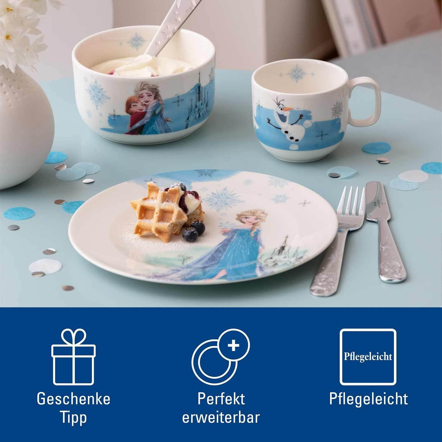 Villeroy & Boch Kindergeschirr-Set »Kindergeschirr-Set Disney Frozen 3er Set bunt« Spülmaschinenfest, Mikrowellensicher