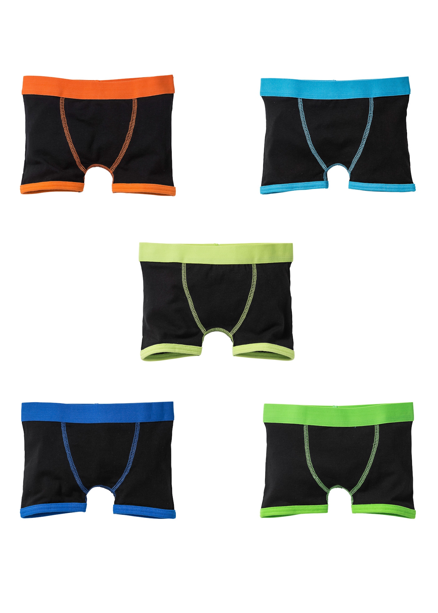 bonprix Boxershorts Packung, 5er,  weiches Material, elastische Beinabschlüsse, flexibler Bund