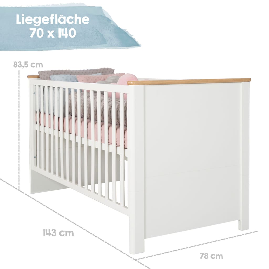 roba® Babybett »Ava«, Made in Europe; Kinderbett, Gitterbett