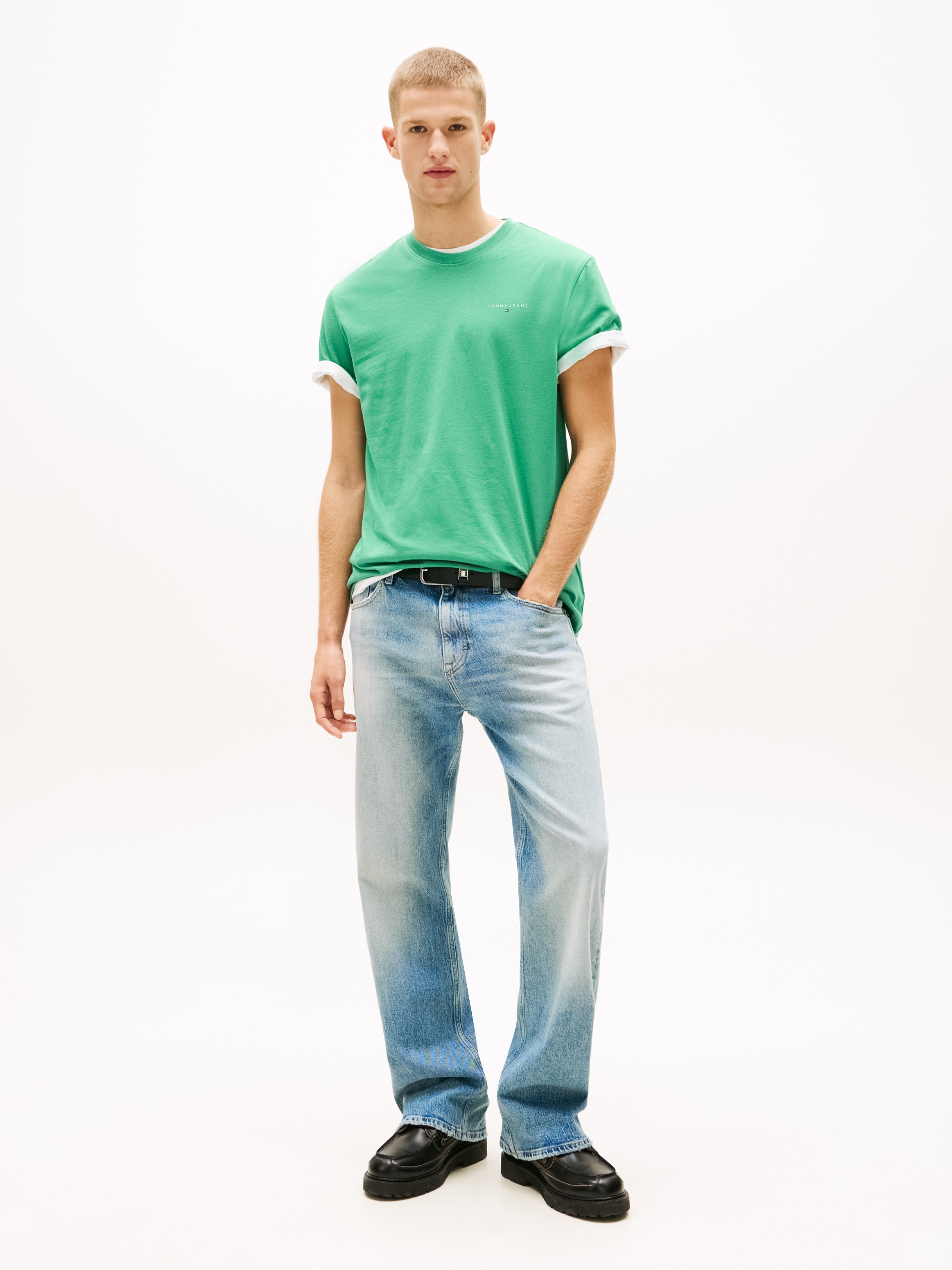Tommy Jeans T-Shirt »TJM SLIM FIT LINEAR 2PACK« Packung, 2 tlg. Rundhals, Jersey