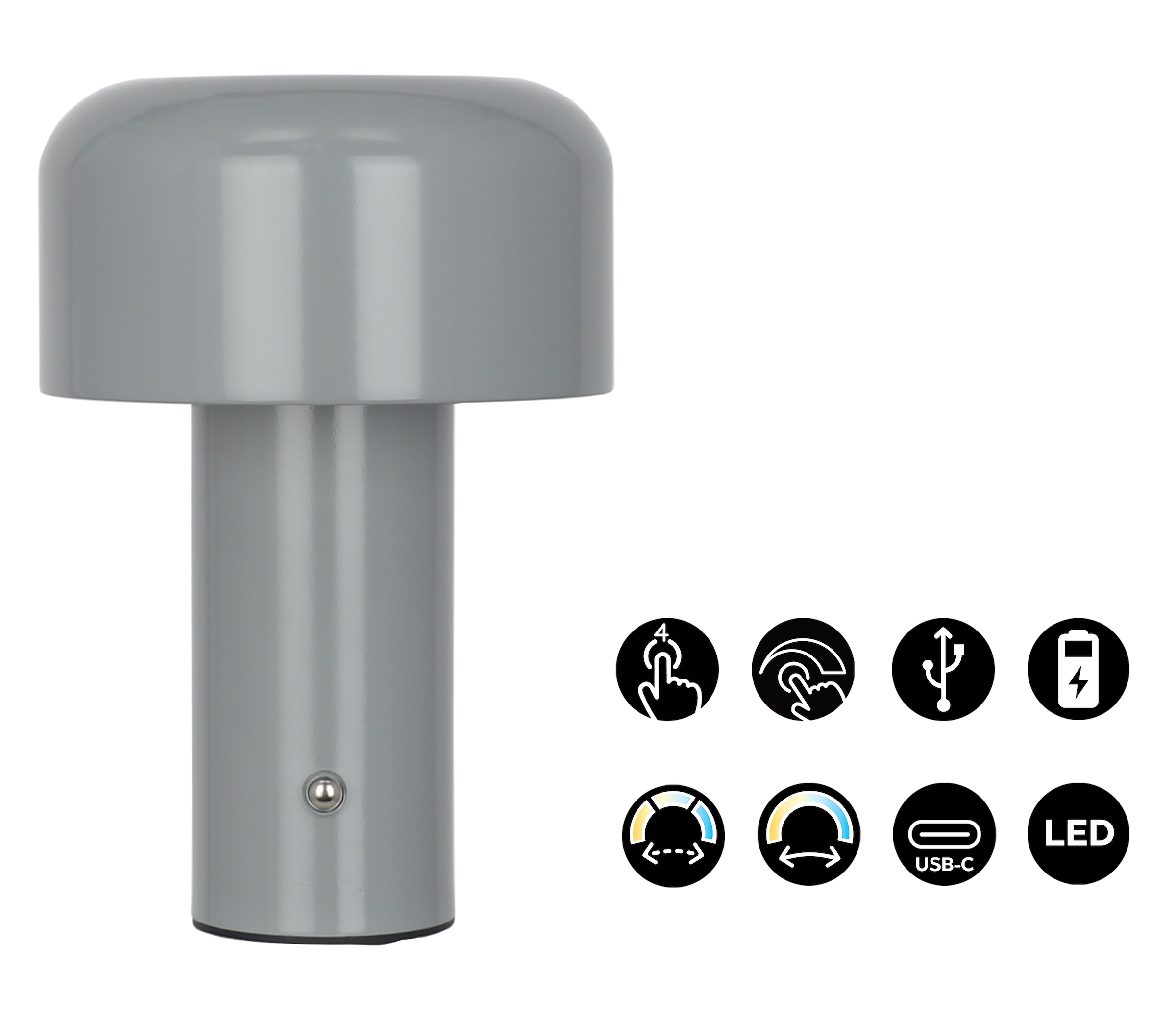 OTTO home LED Tischleuchte »Ronno« LED-Modul 1 Stk. warmweiß - kaltweiß USB-C, Akku, Typ-C-Ladekabel, CCT, Tischlampe kabellos, Akkulampe