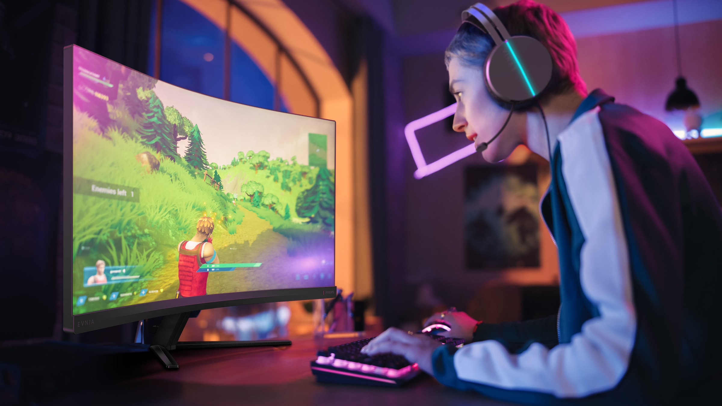 Philips Curved-Gaming-Monitor »34M2C3500L« 86 cm/34 ″  3440 x 1440 px WQHD 1 Reaktionszeit 180 Hz