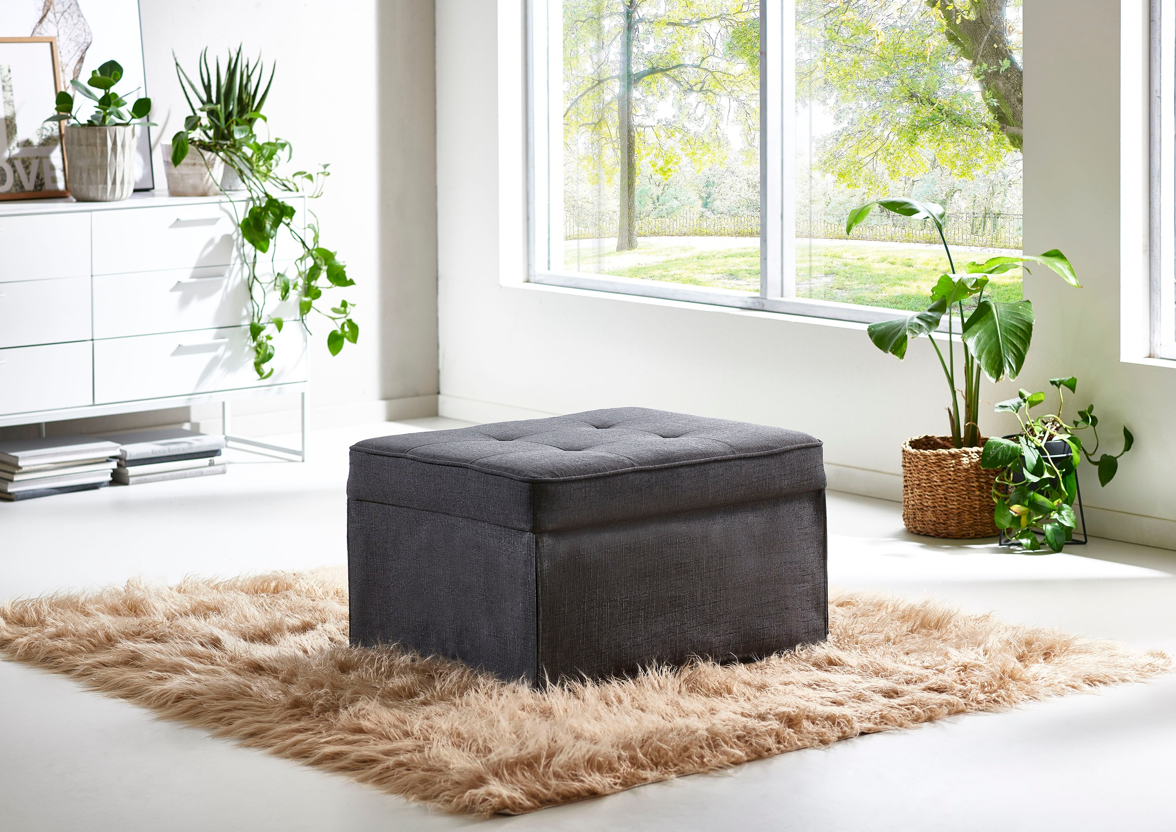 ATLANTIC home collection Schlafhocker, wandelbar zum Loungesessel, Relaxliege oder Gästebett