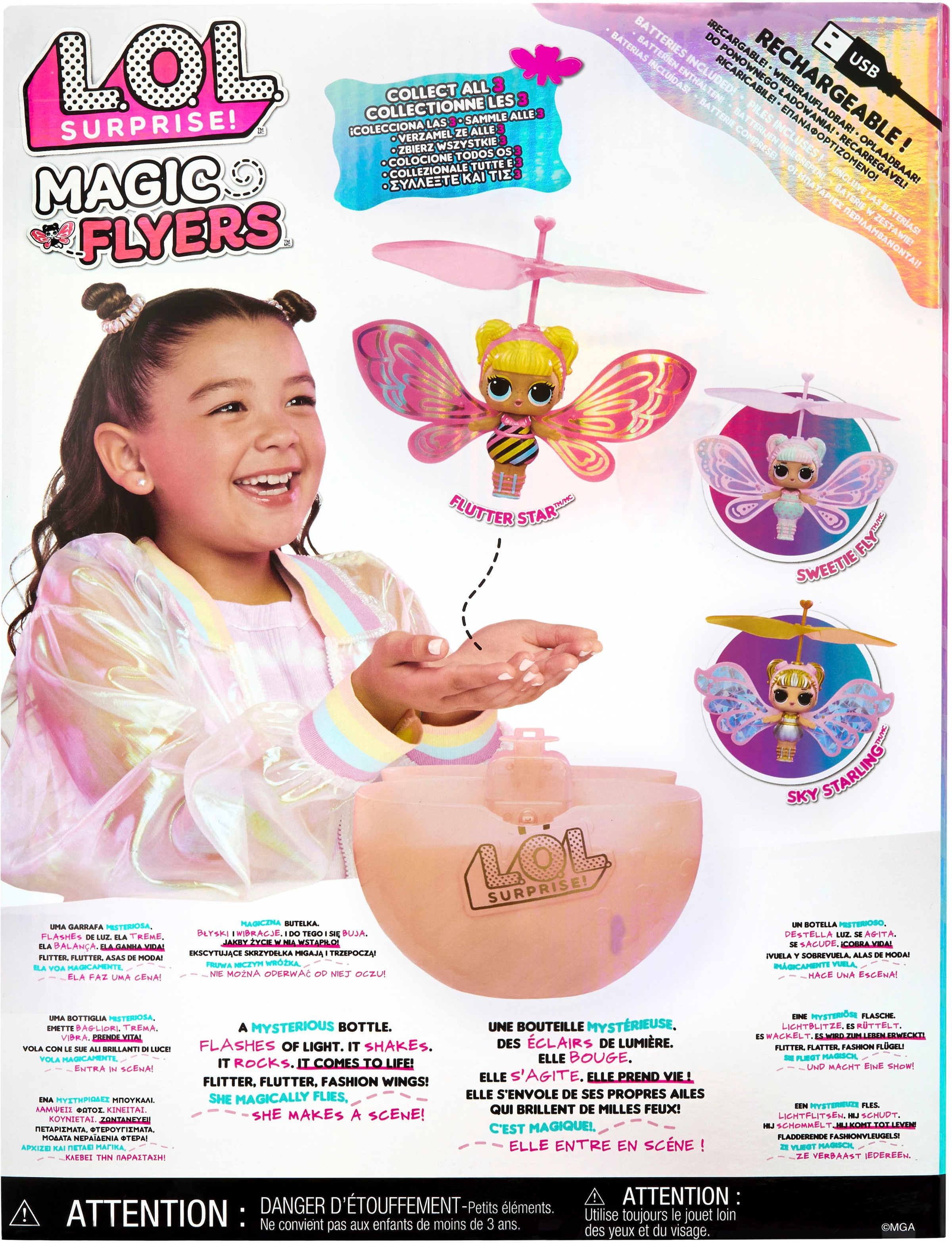 L.O.L. SURPRISE! Minipuppe »Magic Flyers - Flutter Star (Pink Wings)«, mit Licht