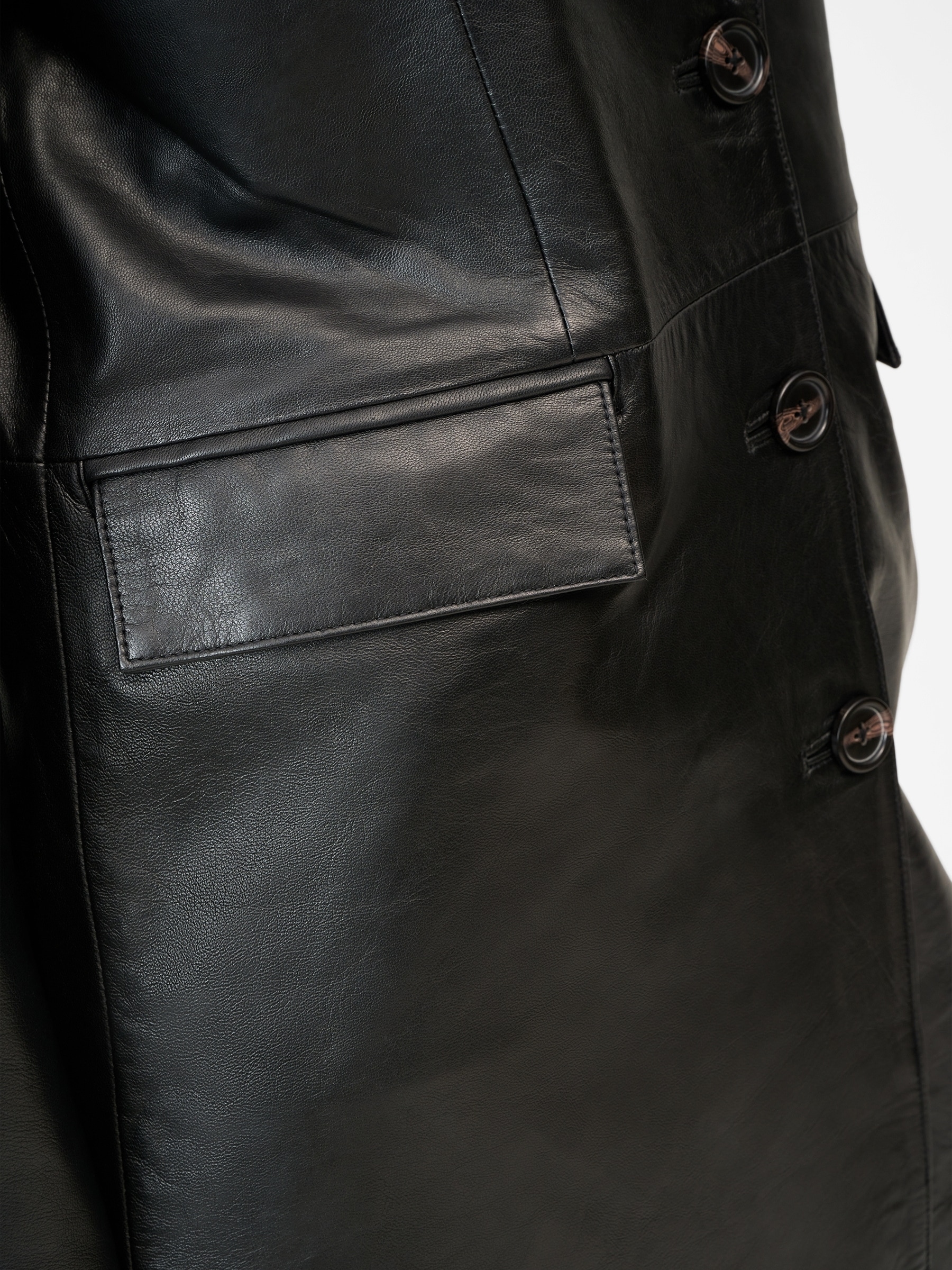RICANO Ledermantel »Ledermantel Glossy« Handgefertigt aus echtem Leder