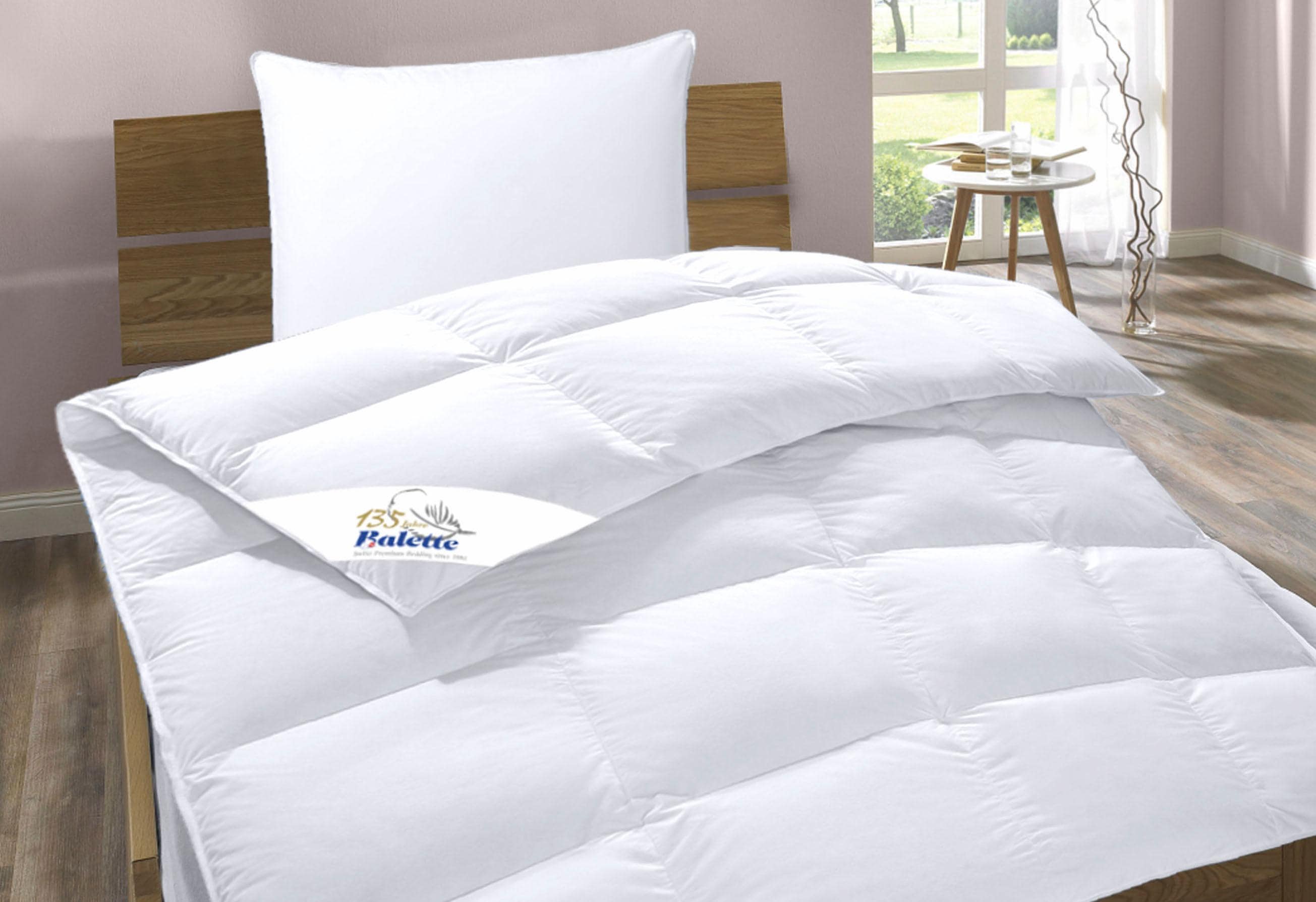 Balette Daunenbettdecke + Kopfkissen »Lilly« In 4 Wärmeklassen in weiß, Größe B/L: 80 cm x 80 cm Anzahl Teile 1