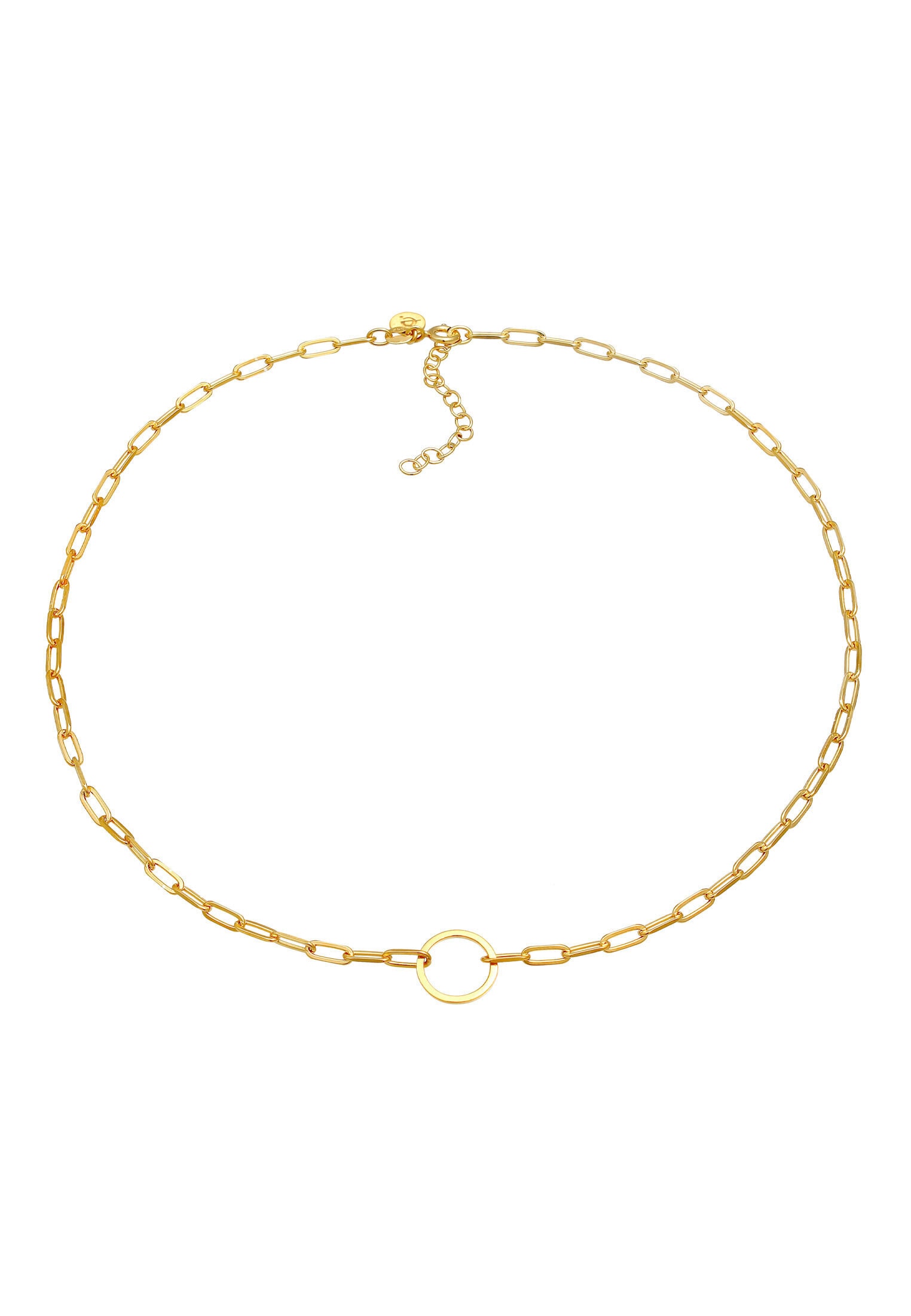 Elli Premium Choker »Halskette Gliederkette länglich Kreis Trend Geo 925 Silber«