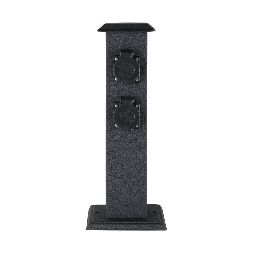 EGLO Gartenleuchte »PARK4 Steckdosensäule, Gartensteckdose, 4 Steckdosen, schwarz, IP44«, 1 flammig, Garten, Terrasse, Balkon, Gartenhütte, Wege, Einfahrten, 40x11,5x16cm