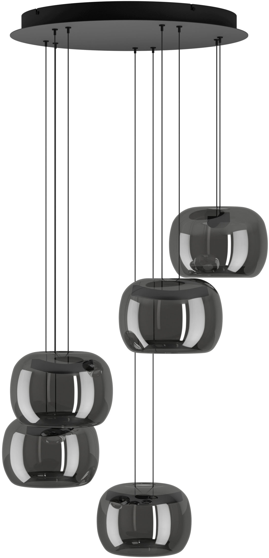 EGLO Hängeleuchte »HORTUNAS Pendellampe - Stahl - LED - 5X5,8W - IP20« LED-Modul 1 Stk. Warmweiß Hängelampe, Deckenlampe, Wohnzimmer, Esszimmer, H150 x Ø50 cm