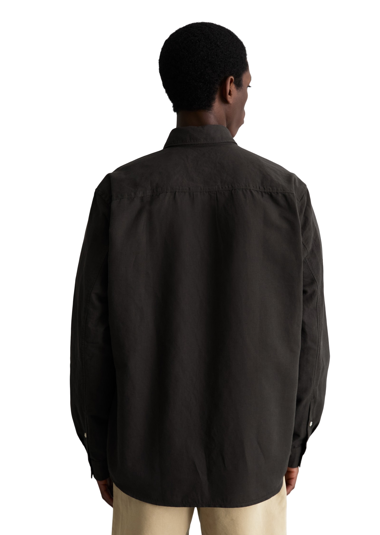 Marc O'Polo DENIM Langarmhemd regular fit aus Leinen und Bio-Baumwolle, Kentkragen
