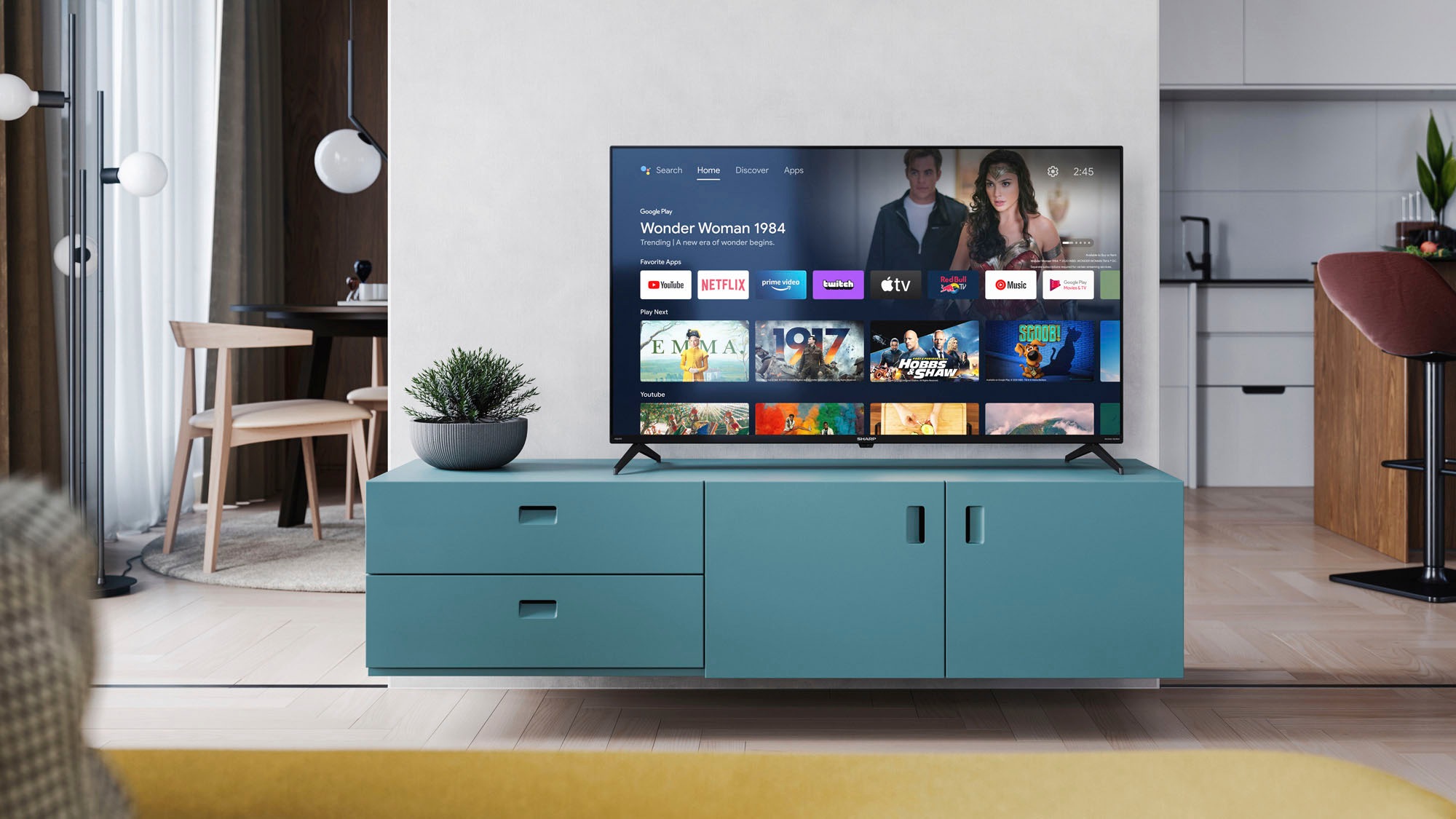 Sharp LED-Fernseher »4T-C65FNx«, 4K Ultra HD, Android TV-Smart-TV