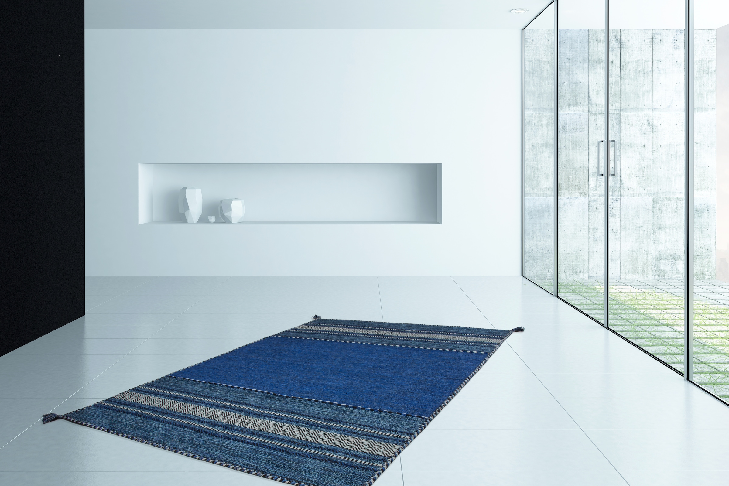 Kayoom Teppich »Alhambra 335«, rechteckig, 5 mm Höhe, Maschinell gewebter Flachflor-Teppich, 100% Baumwolle, Ethno-Design
