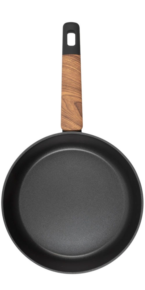 RESTO Kitchenware Bratpfanne »Mon, Universalpfanne antihaftbeschichtet und spülmaschinenfest«, Aluminium, (1 tlg.), mit verstärktem Boden und ergonomischem Griff in Holzoptik