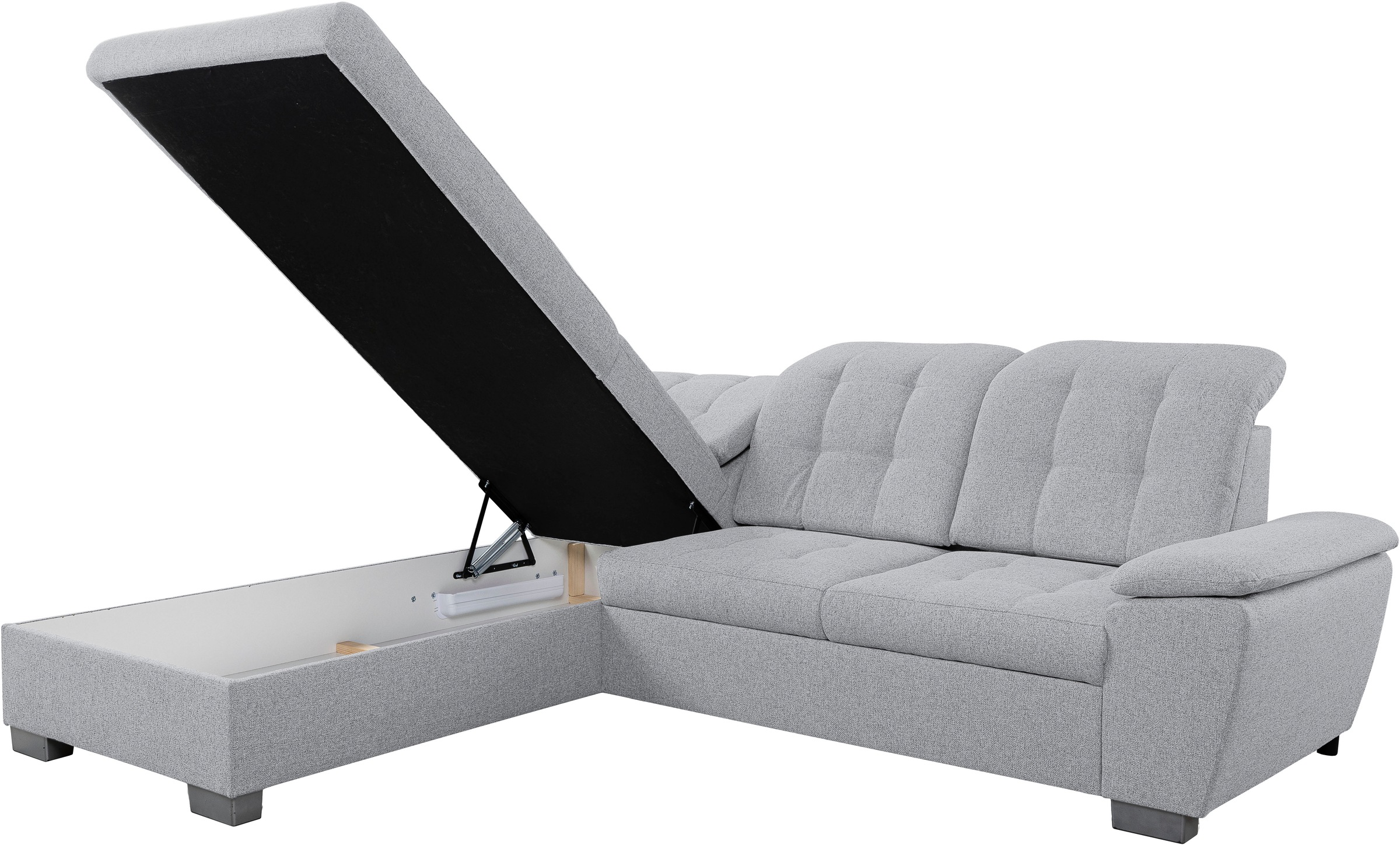 WERK2 Ecksofa »Bonny inkl. Kopfteilverstellung, Bettfunktion, Stauraum, Breite 265cm« Komfortwunder mit Schlaffunktion, verstellbarem Kopfteil & Stauraum.