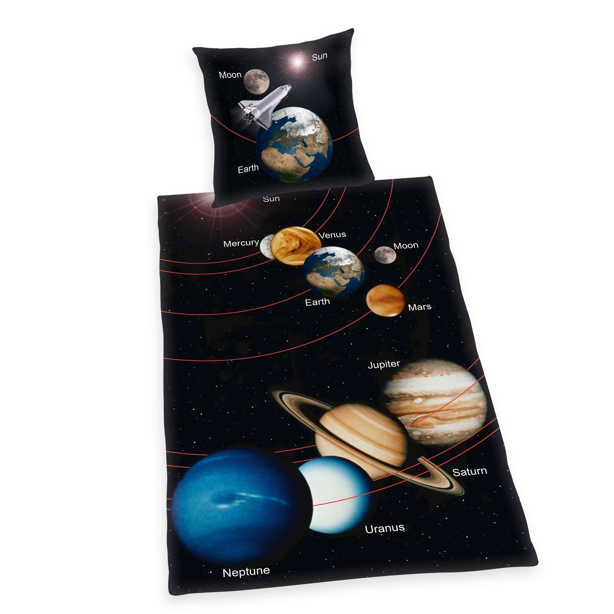 Herding Kinderbettwäsche »Solar System, Baumwoll-Renforcé«, (2 tlg.)