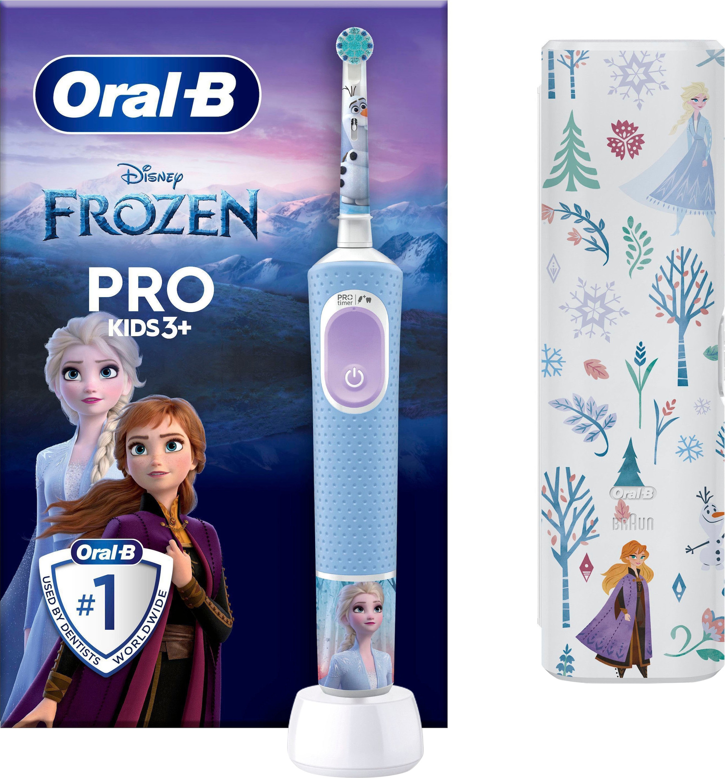 Oral-B Elektrische Zahnbürste »Pro Kids Frozen«, 1 St. Aufsteckbürsten, für Kinder ab 3 Jahren
