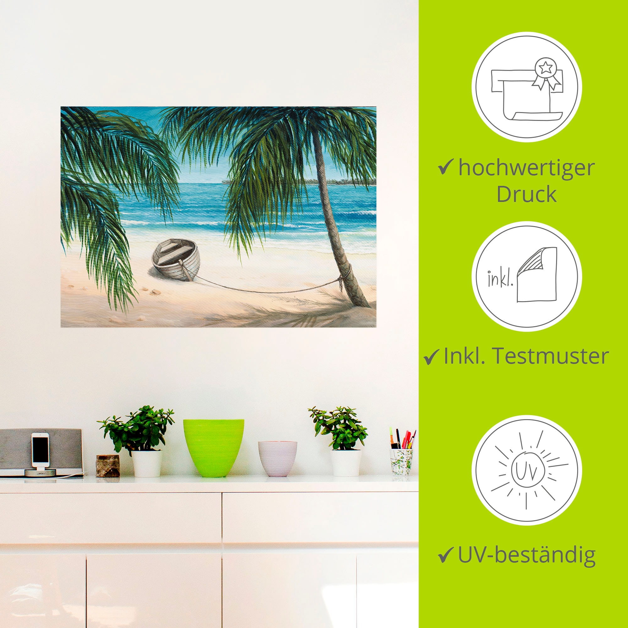 Artland Wandfolie »Karibik«, Strand, (1 St.), selbstklebend