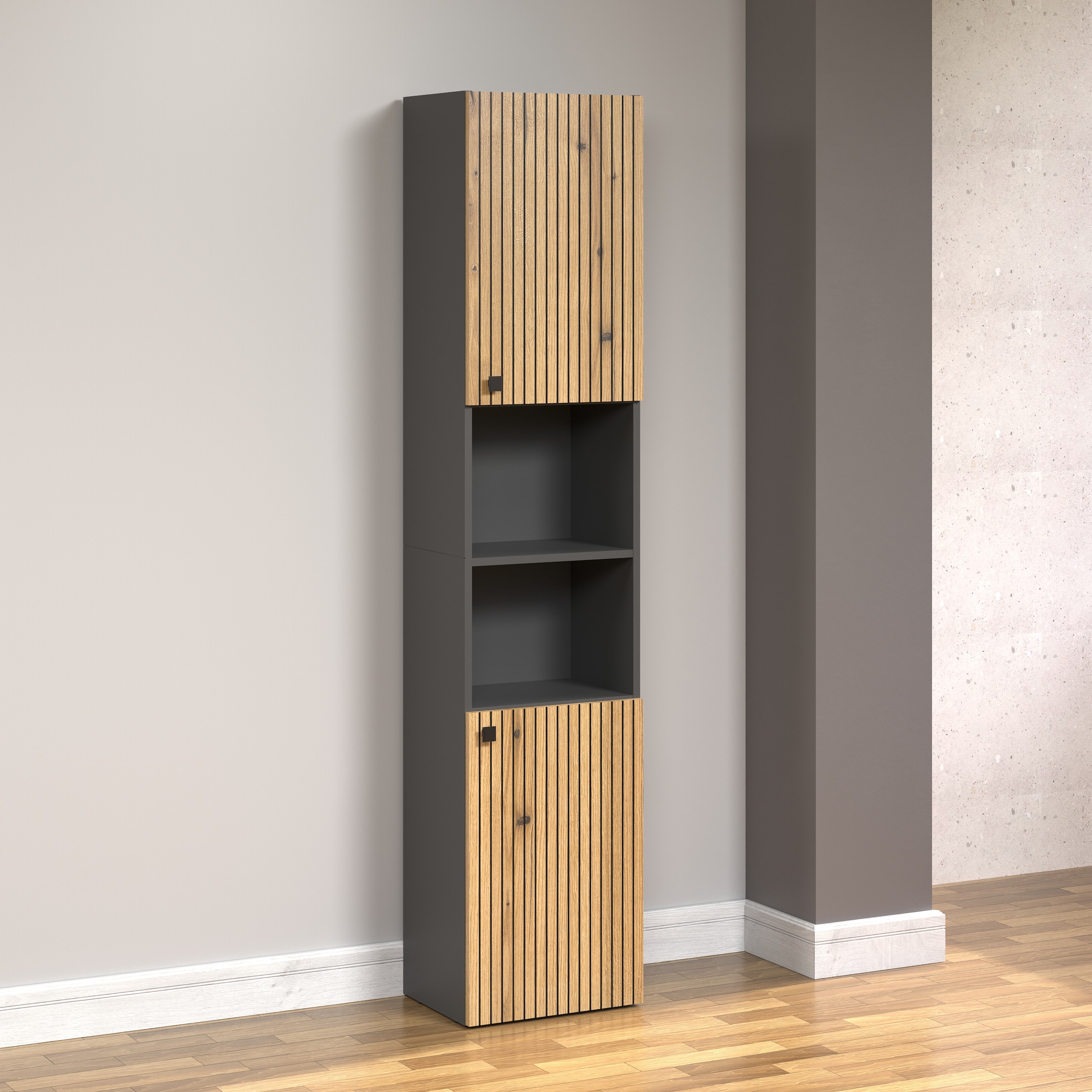 welltime Hochschrank »Amrum« Badezimmerschrank mit und ohne Schublade - (B/T/H) 40-70/31/186 cm