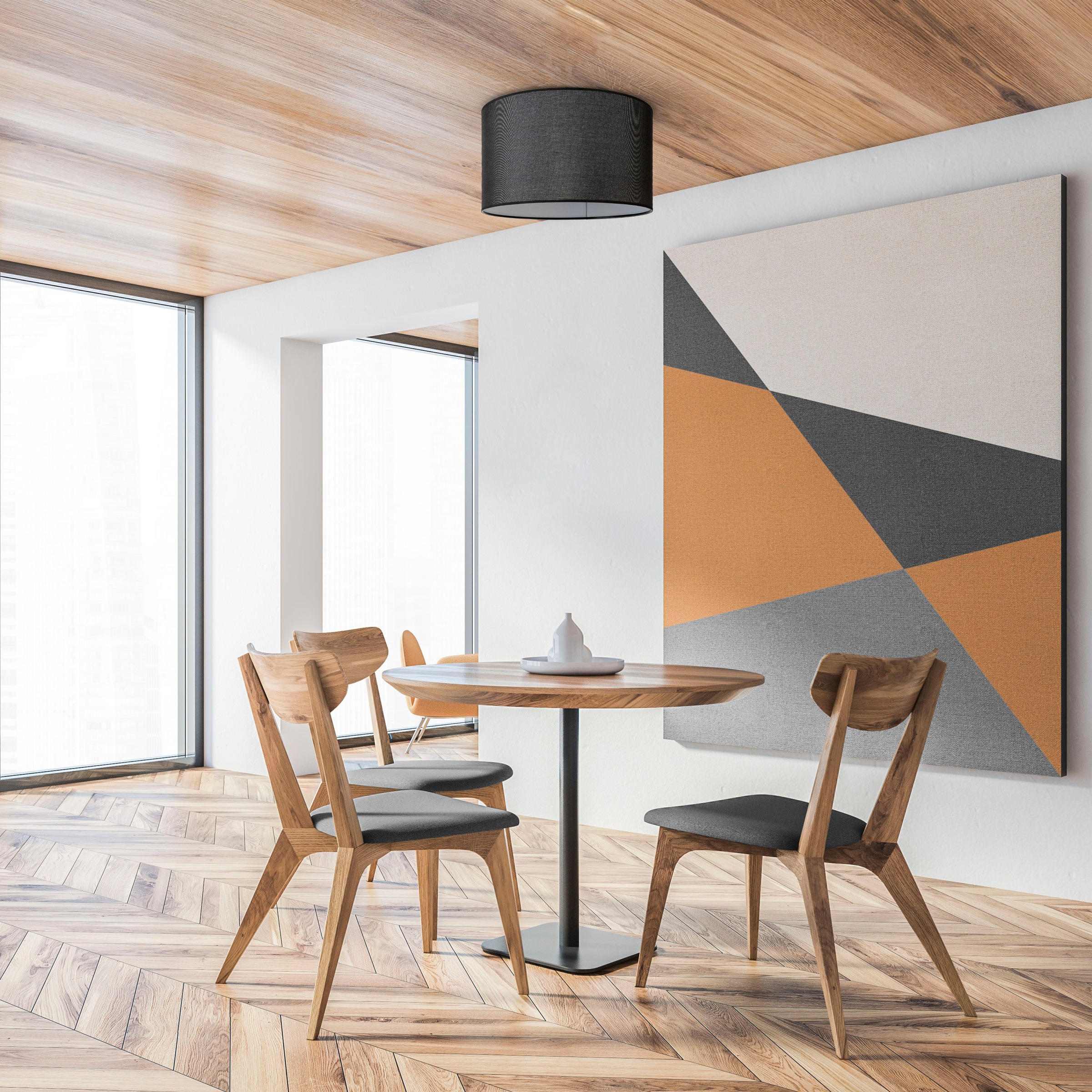 Paco Home Deckenleuchte »HUGO CANVAS UNI COLOR«, Leuchtmittel E27 | ohne Leuchtmittel, Esszimmer Stoffschirm Einfarbig Leinen Skandinavisch Deckenleuchte