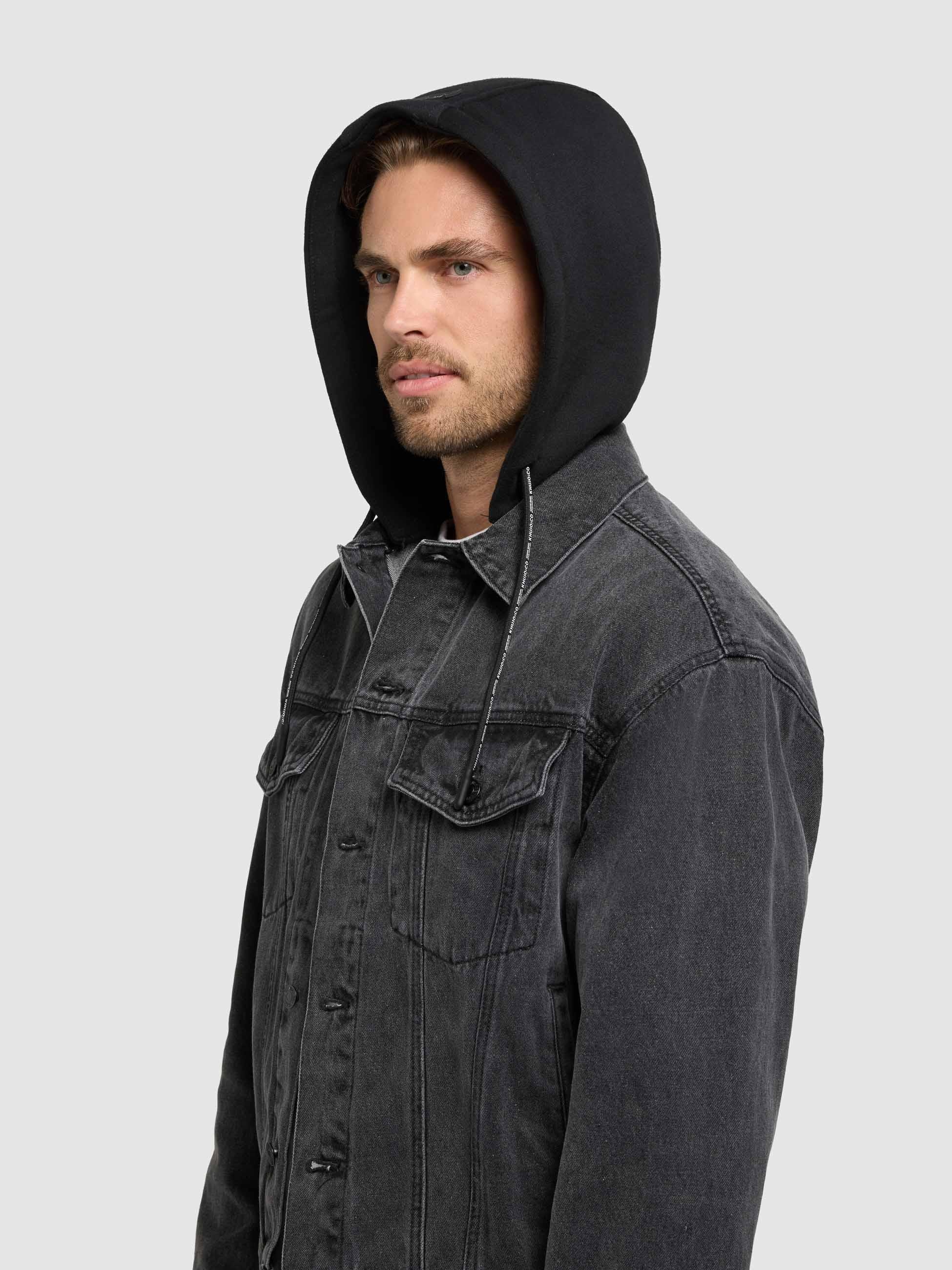 khujo Jeansjacke »Jeansjacke Jokin« mit Kapuze Herren Denim-Jacke mit Sweat-Kapuze