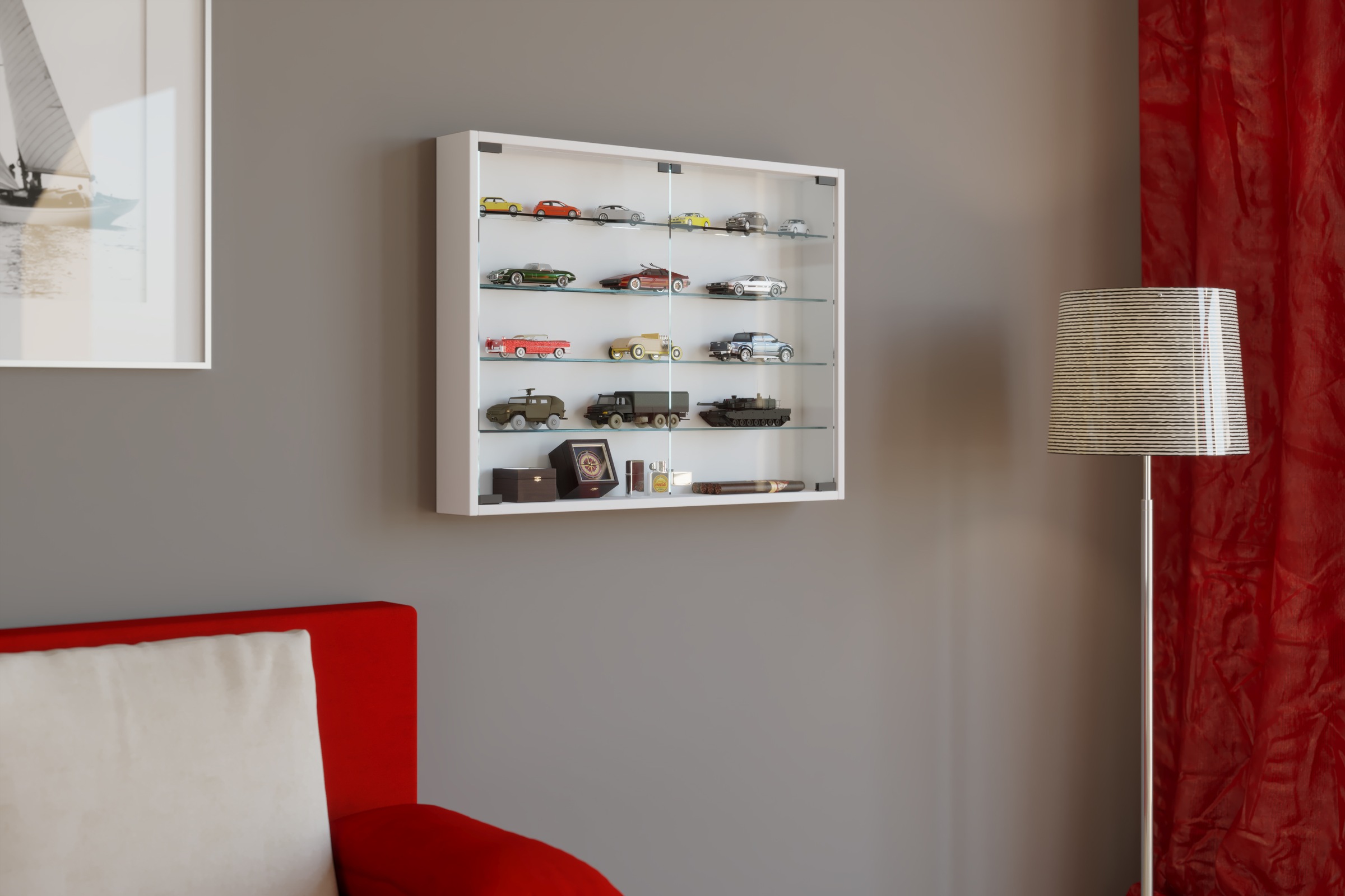 VCM Wandregal »Hängevitrine Wandvitrine Sammel Deko Mandosa L«
