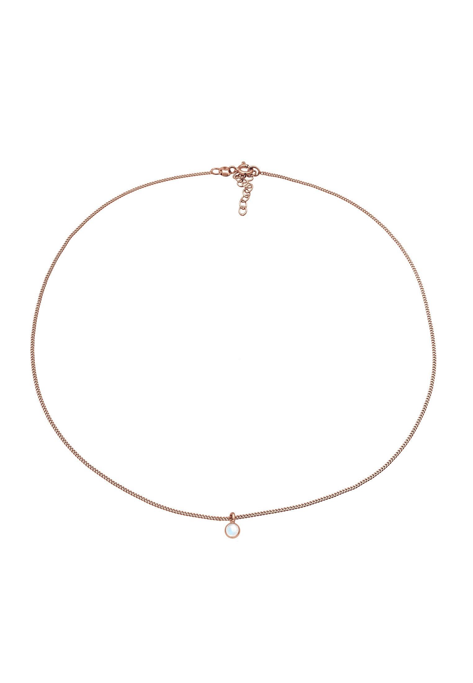 Elli Choker »Halskette Choker mit Anhänger Mondstein Rund 925 Silber«