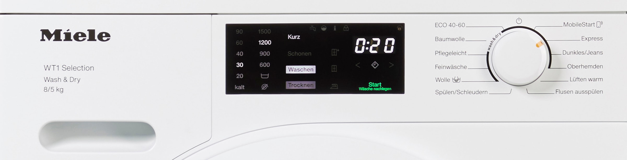 Miele Waschtrockner »WTD163 WCS« 8 kg /5 kg 71 dB(A) unterbaufähig, PerfectDry für punktgenaue Trockenergebnisse